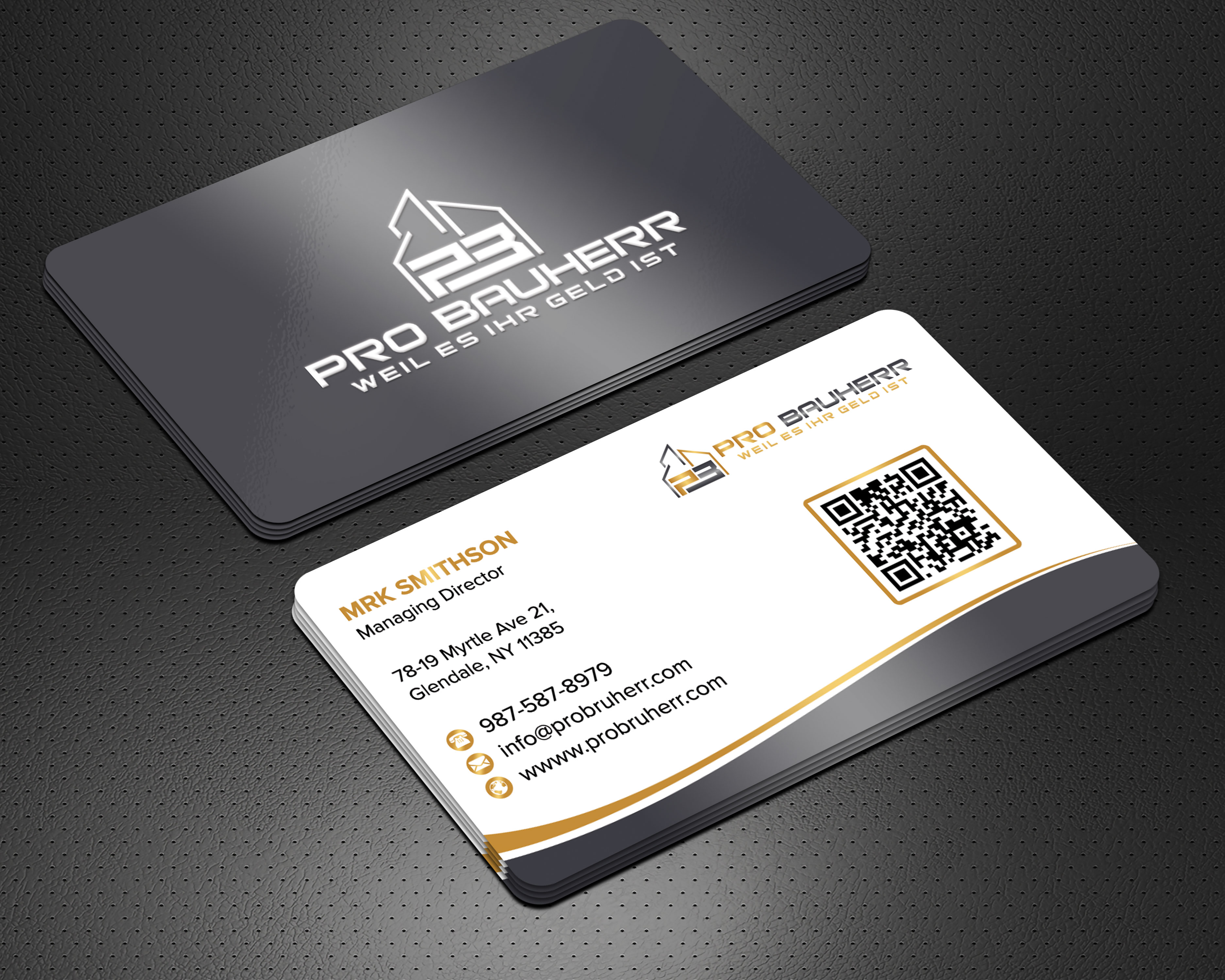 Business Card Design by sadikul islam for Pro Bauherr GmbH | Design #30878734