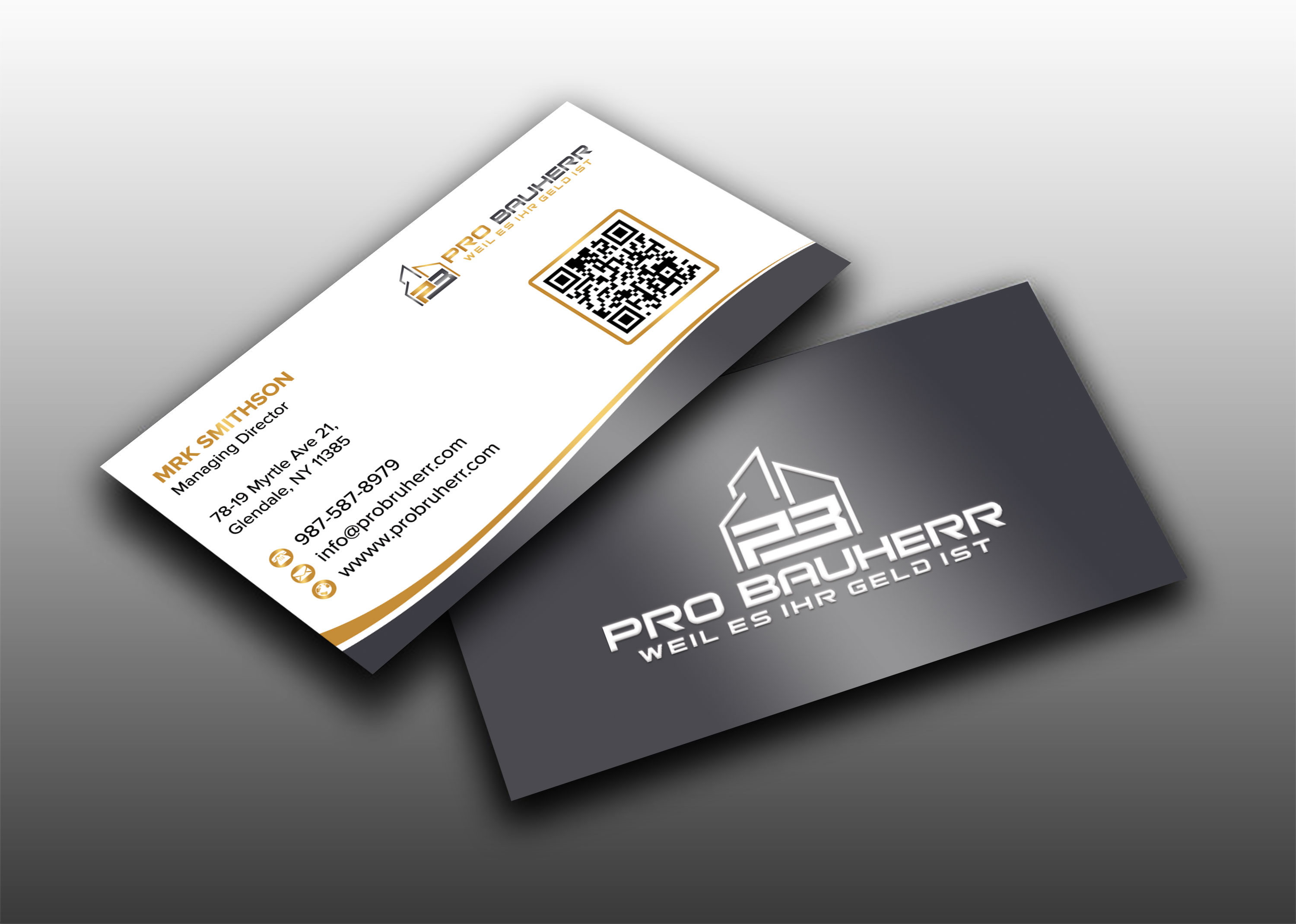 Business Card Design by sadikul islam for Pro Bauherr GmbH | Design #30878735