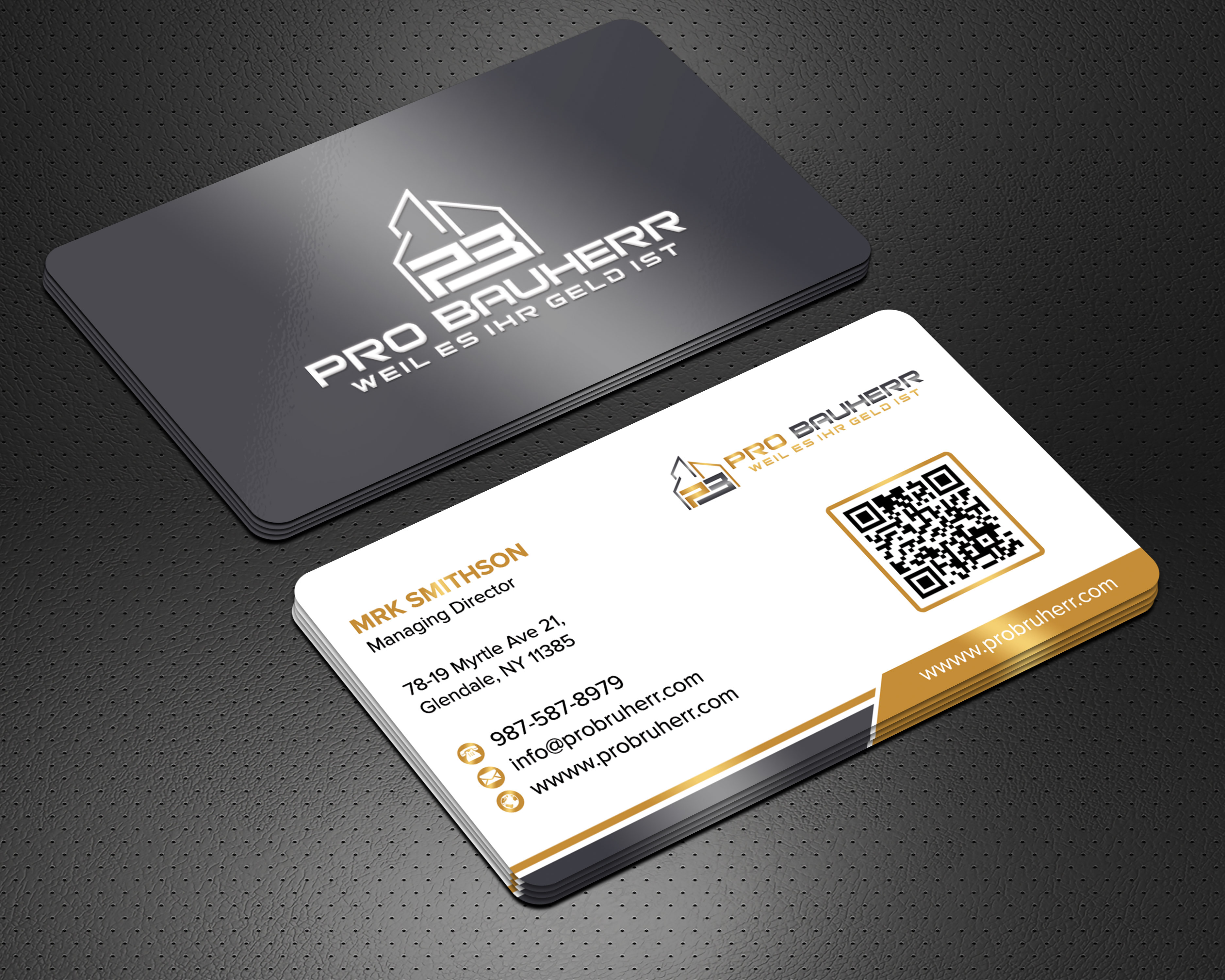 Business Card Design by sadikul islam for Pro Bauherr GmbH | Design #30878786