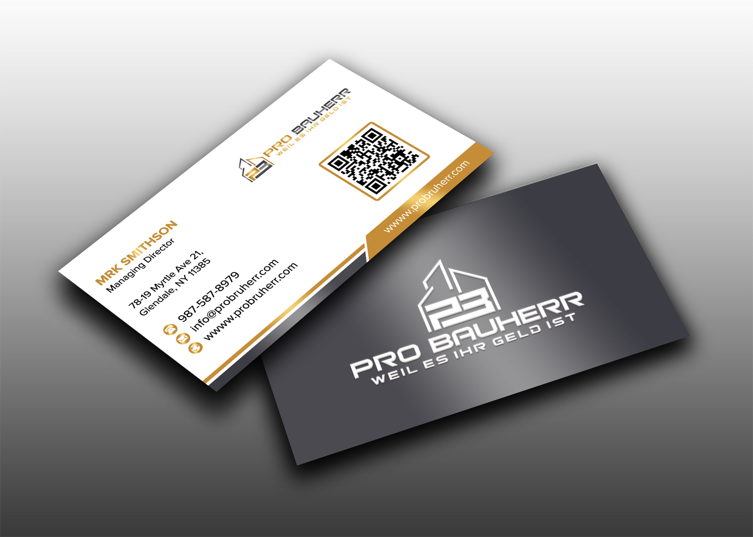 Business Card Design by sadikul islam for Pro Bauherr GmbH | Design #30878789