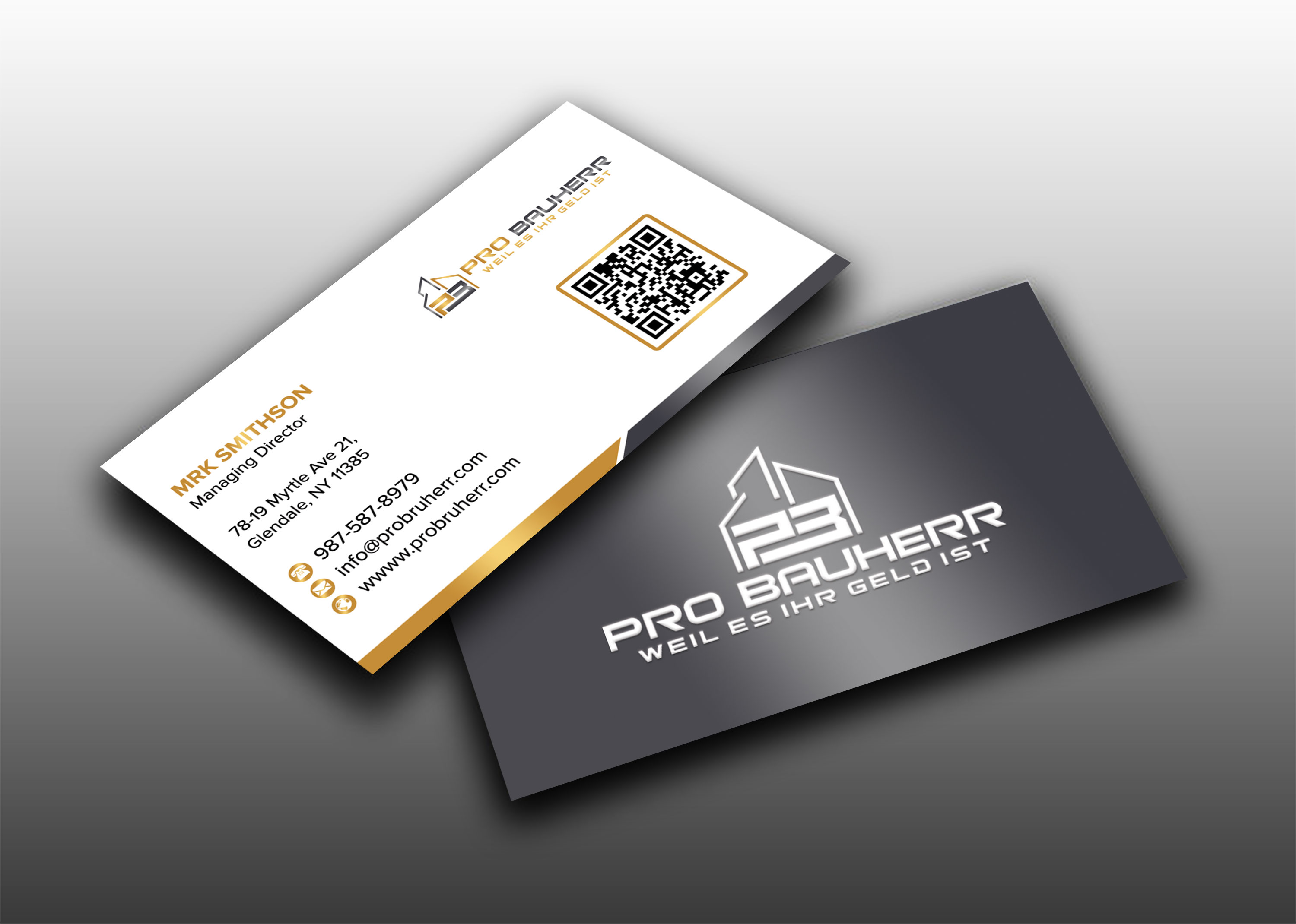 Business Card Design by sadikul islam for Pro Bauherr GmbH | Design #30878845
