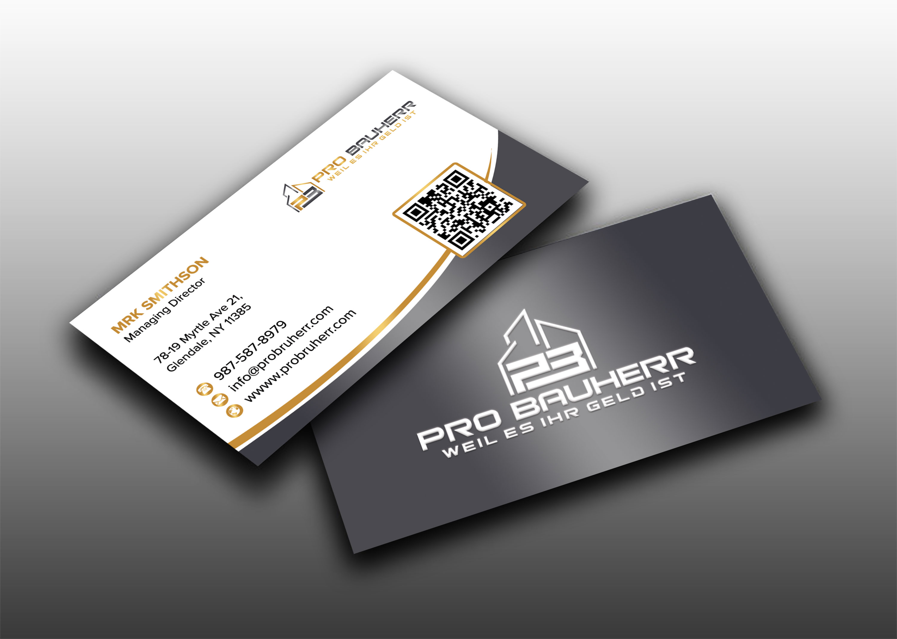 Business Card Design by sadikul islam for Pro Bauherr GmbH | Design #30880522