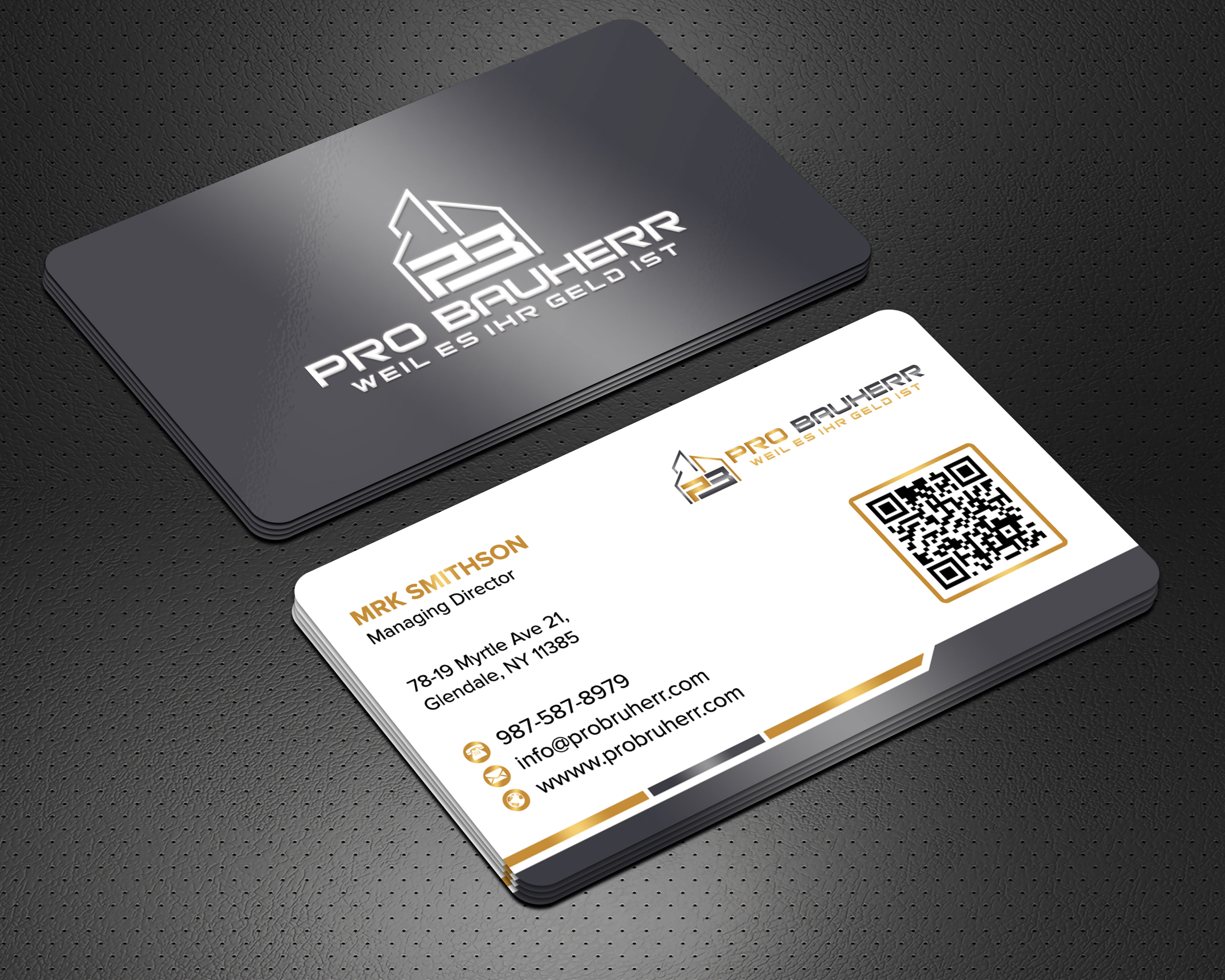 Business Card Design by sadikul islam for Pro Bauherr GmbH | Design #30880613