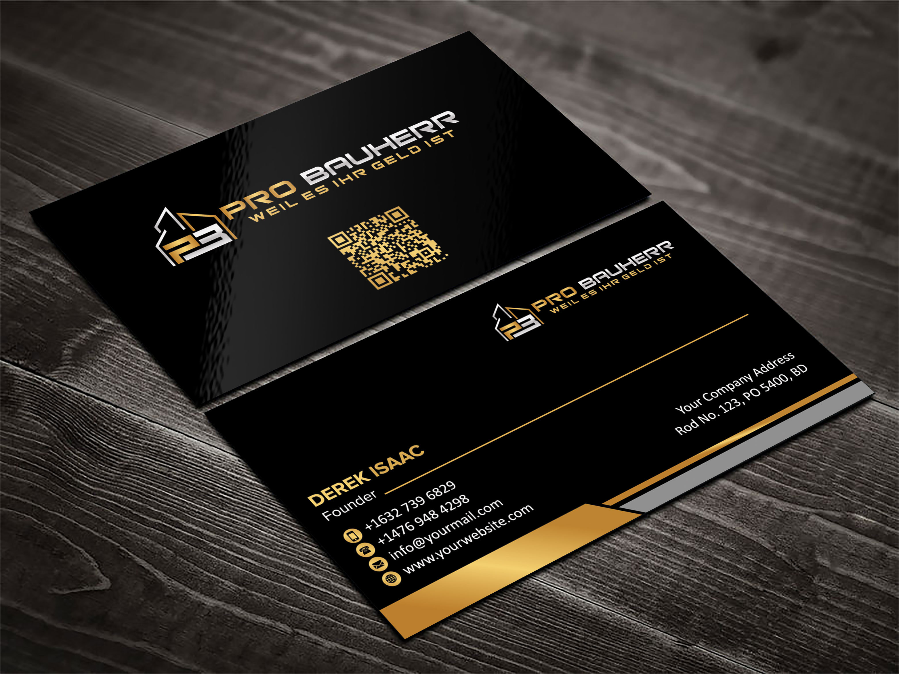 Business Card Design by Shuvo094 for Pro Bauherr GmbH | Design #30875028