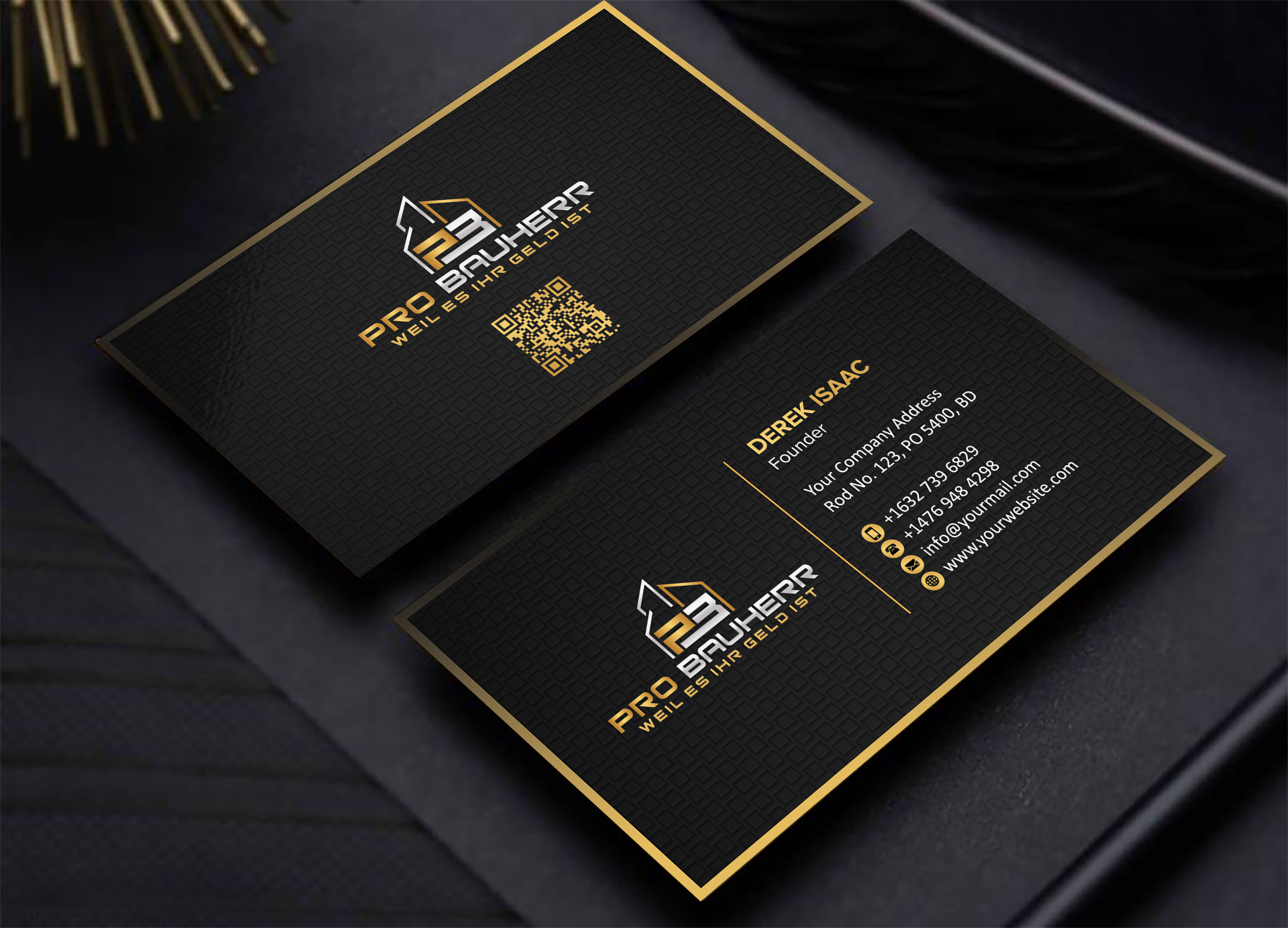 Business Card Design by Shuvo094 for Pro Bauherr GmbH | Design #30876261