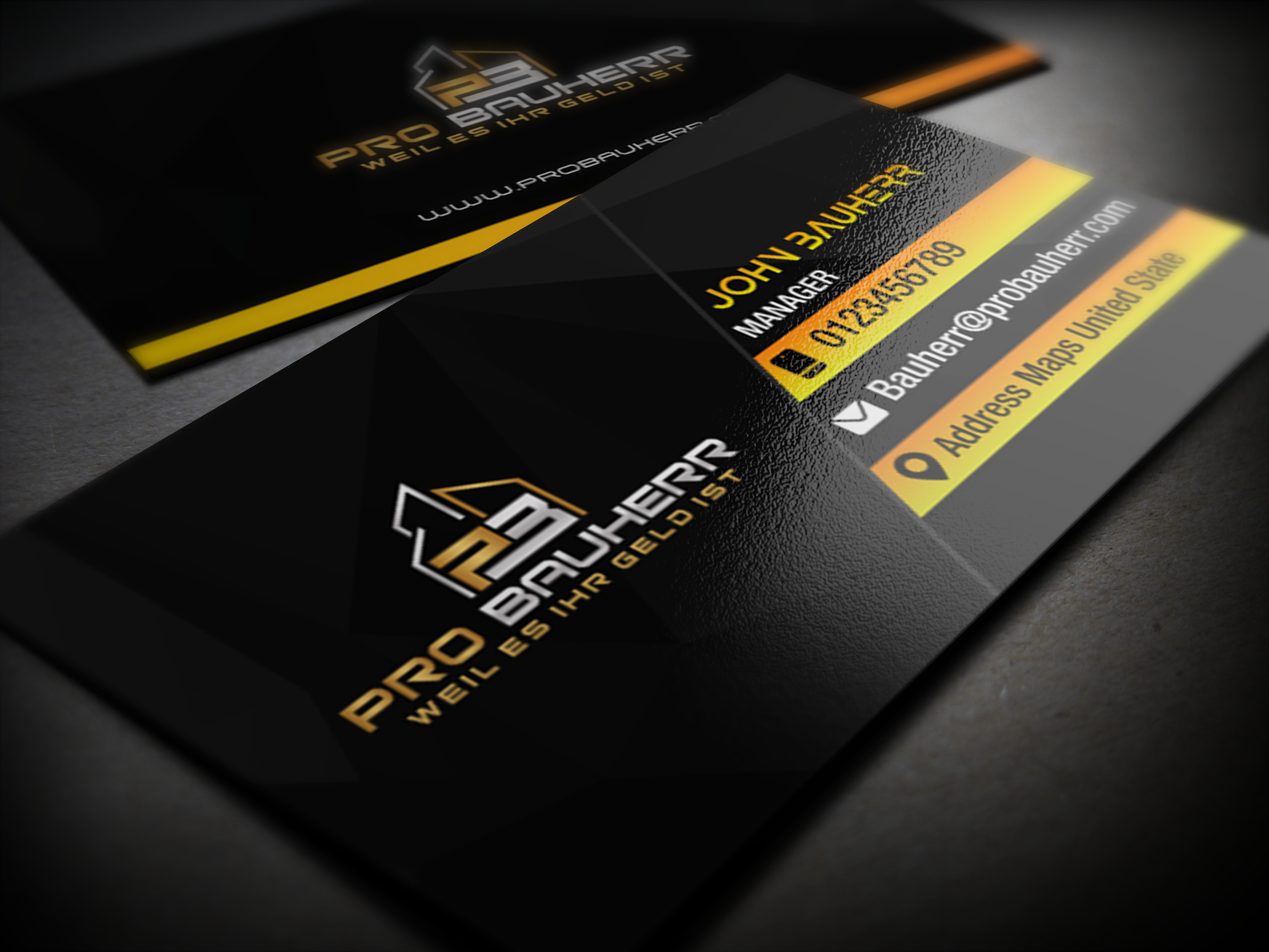 Business Card Design by Donggala for Pro Bauherr GmbH | Design #30878258