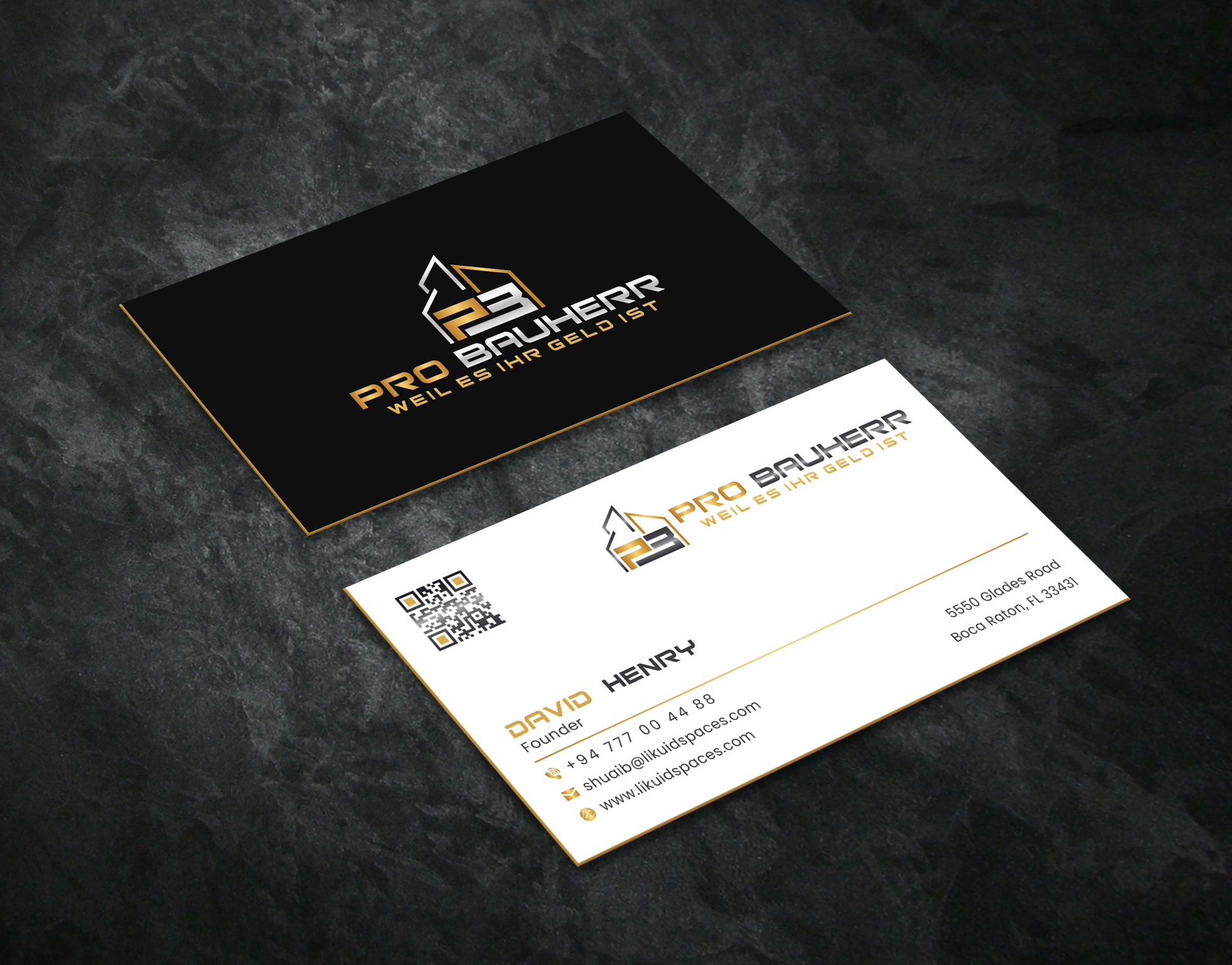 Business Card Design by Creative Moon Design for Pro Bauherr GmbH | Design #30880641