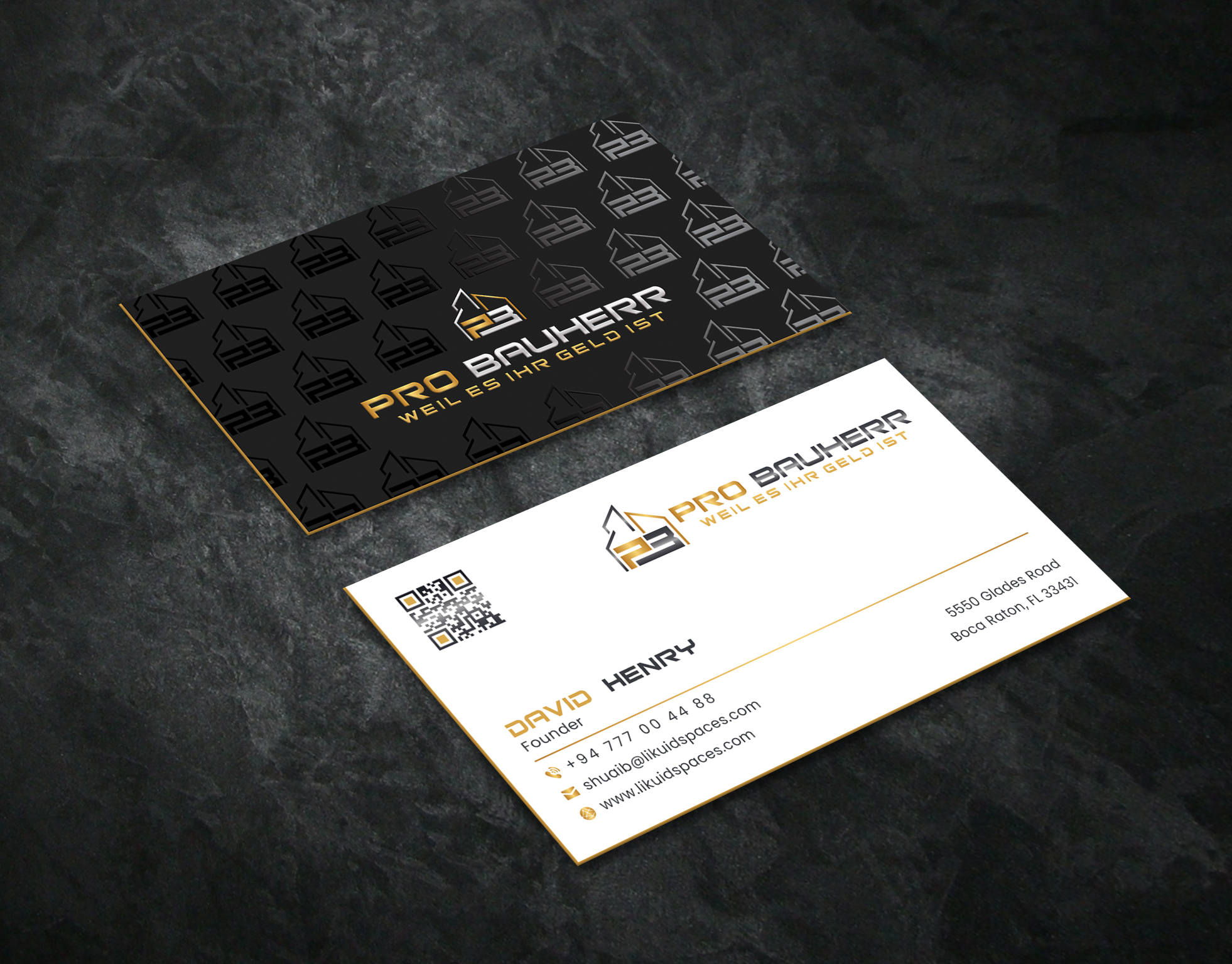 Business Card Design by Creative Moon Design for Pro Bauherr GmbH | Design #30880642