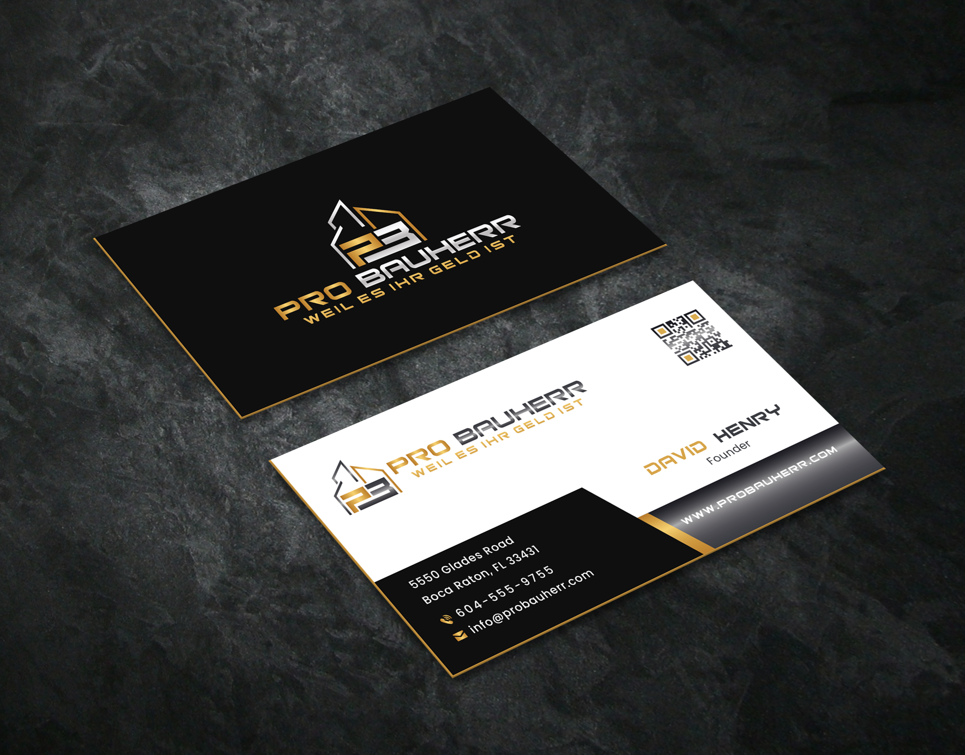 Business Card Design by Creative Moon Design for Pro Bauherr GmbH | Design #30880643