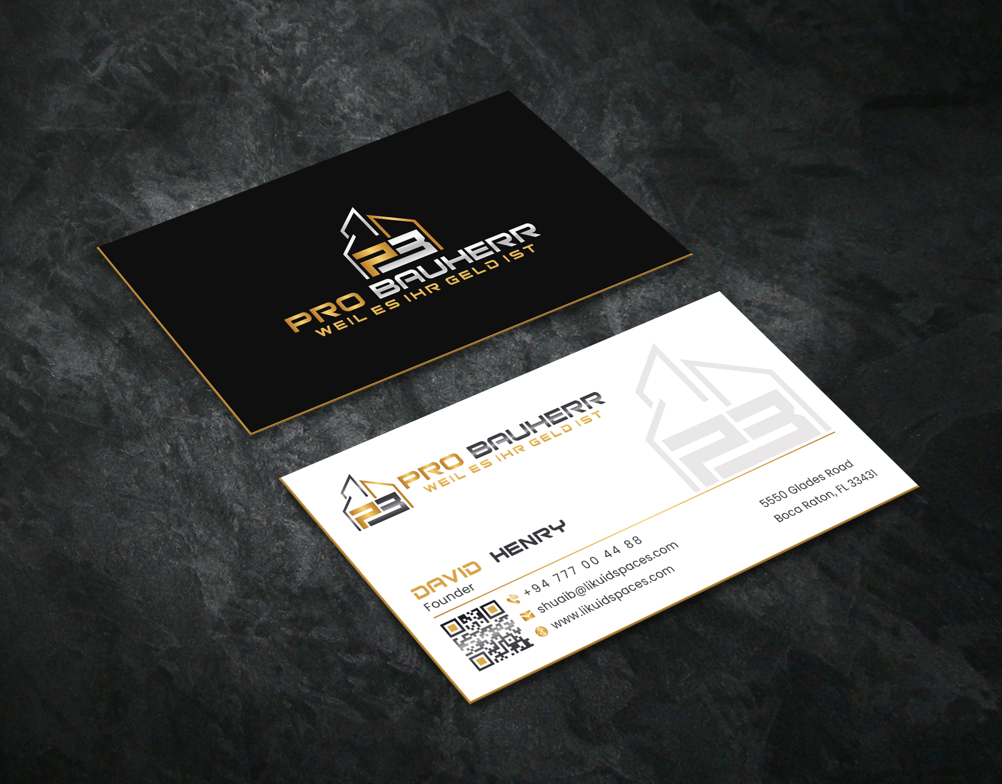 Design de Carte de Visite par Creative Moon Design pour Pro Bauherr GmbH | Design #30880644