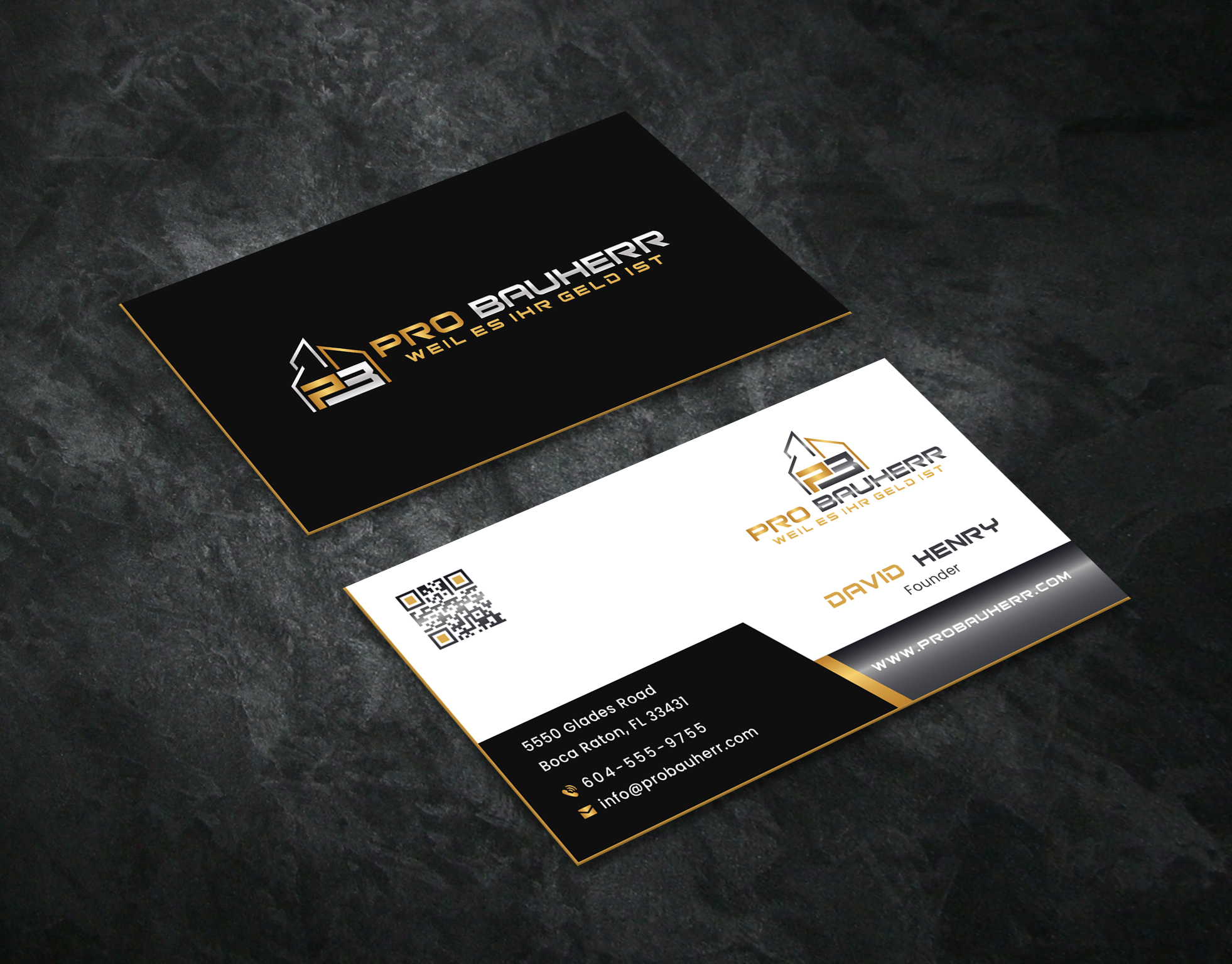 Business Card Design by Creative Moon Design for Pro Bauherr GmbH | Design #30880645