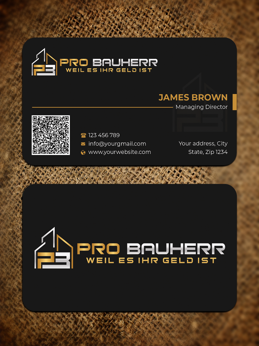 Business Card Design by Expert Bappy for Pro Bauherr GmbH | Design #30869944