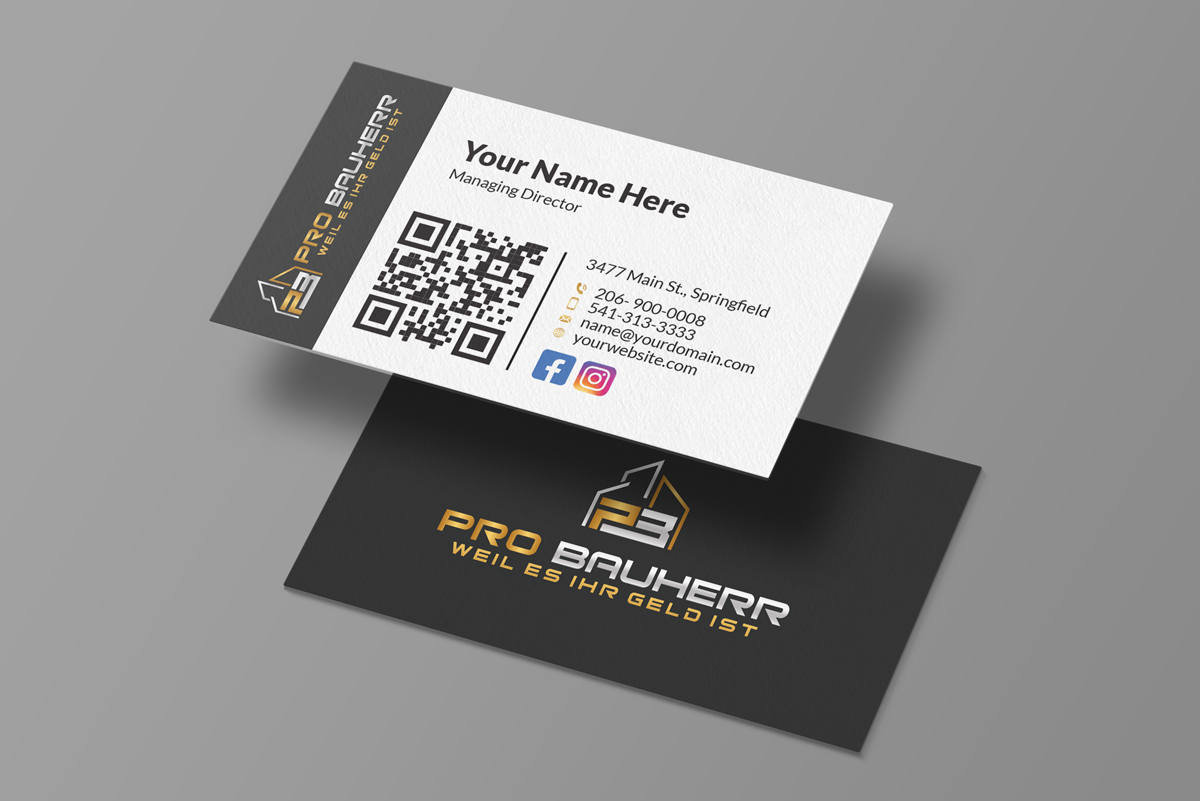 Business Card Design by UniqueDesignPro for Pro Bauherr GmbH | Design #30874177