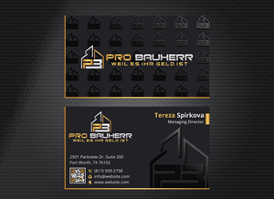 Business Card Design by DesignerShahadat for Pro Bauherr GmbH | Design: #30872513