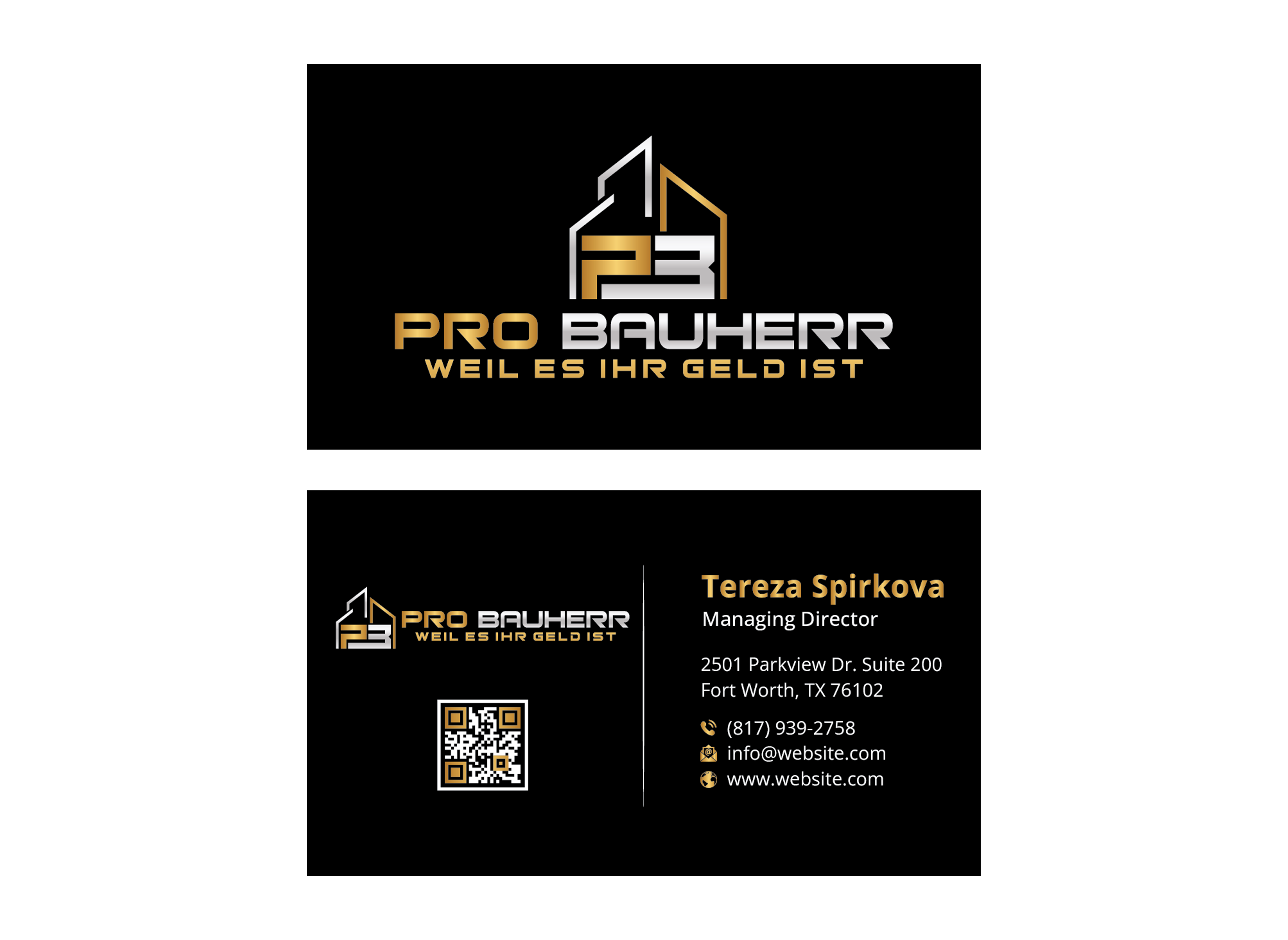 Visitenkarten-Design von DesignerShahadat für Pro Bauherr GmbH | Design #30873761