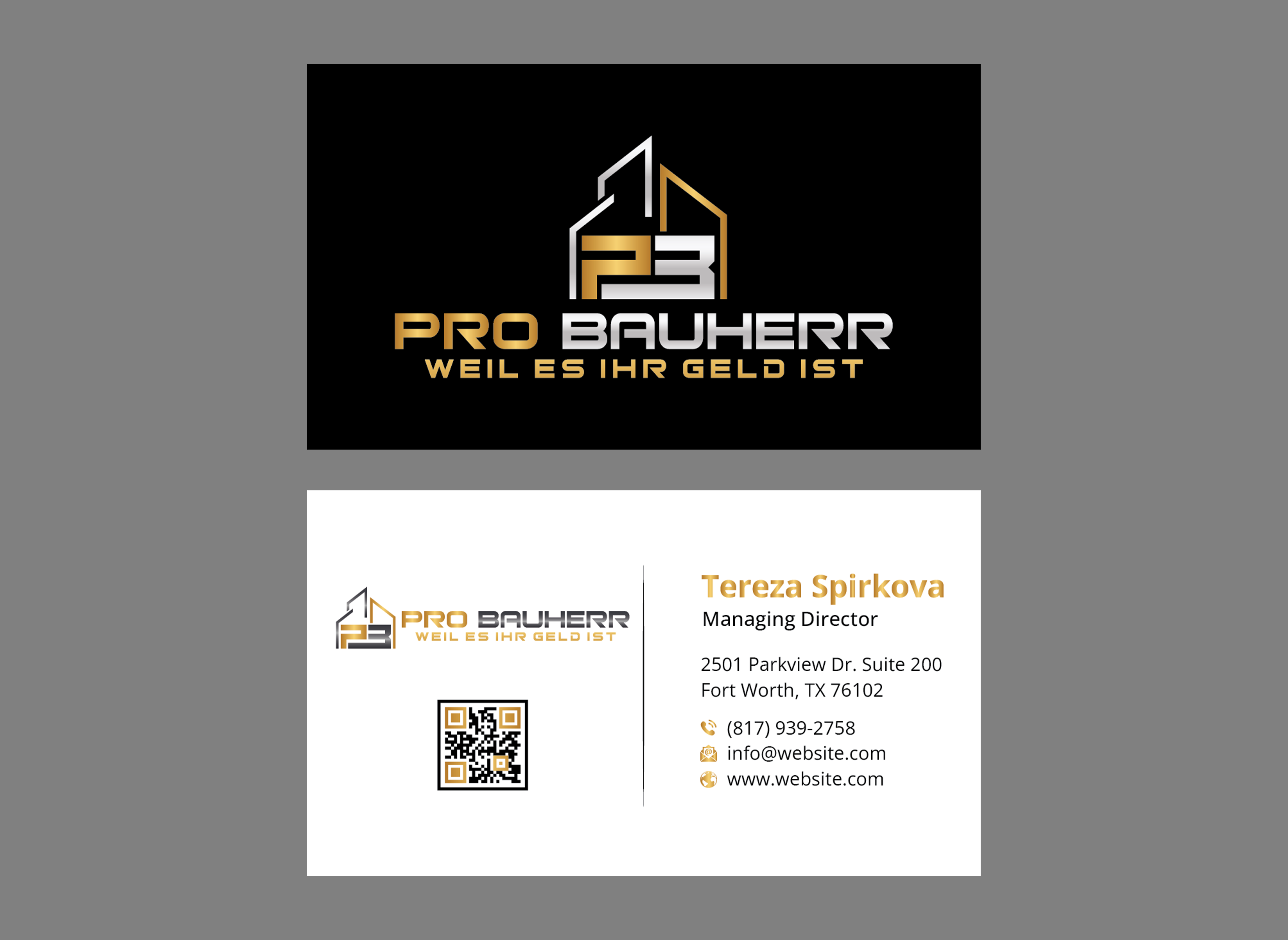 Visitenkarten-Design von DesignerShahadat für Pro Bauherr GmbH | Design #30873798