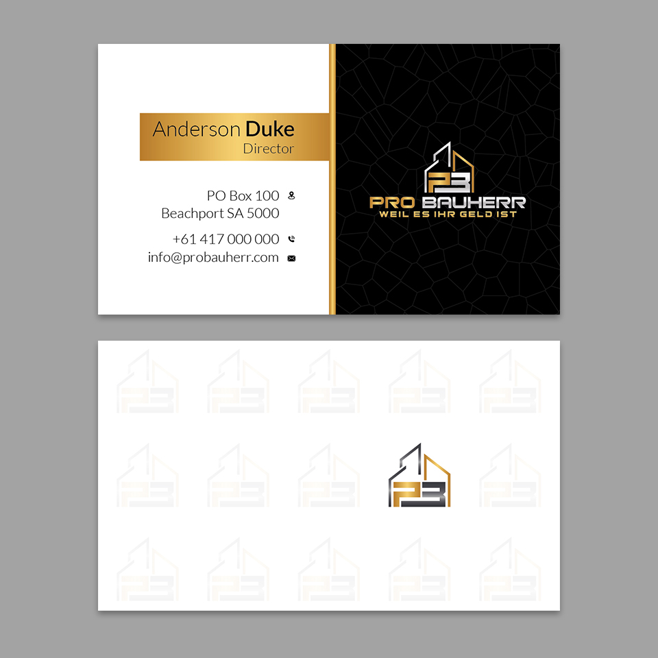 Visitenkarten-Design von YourLogoMaster für Pro Bauherr GmbH | Design #30885968