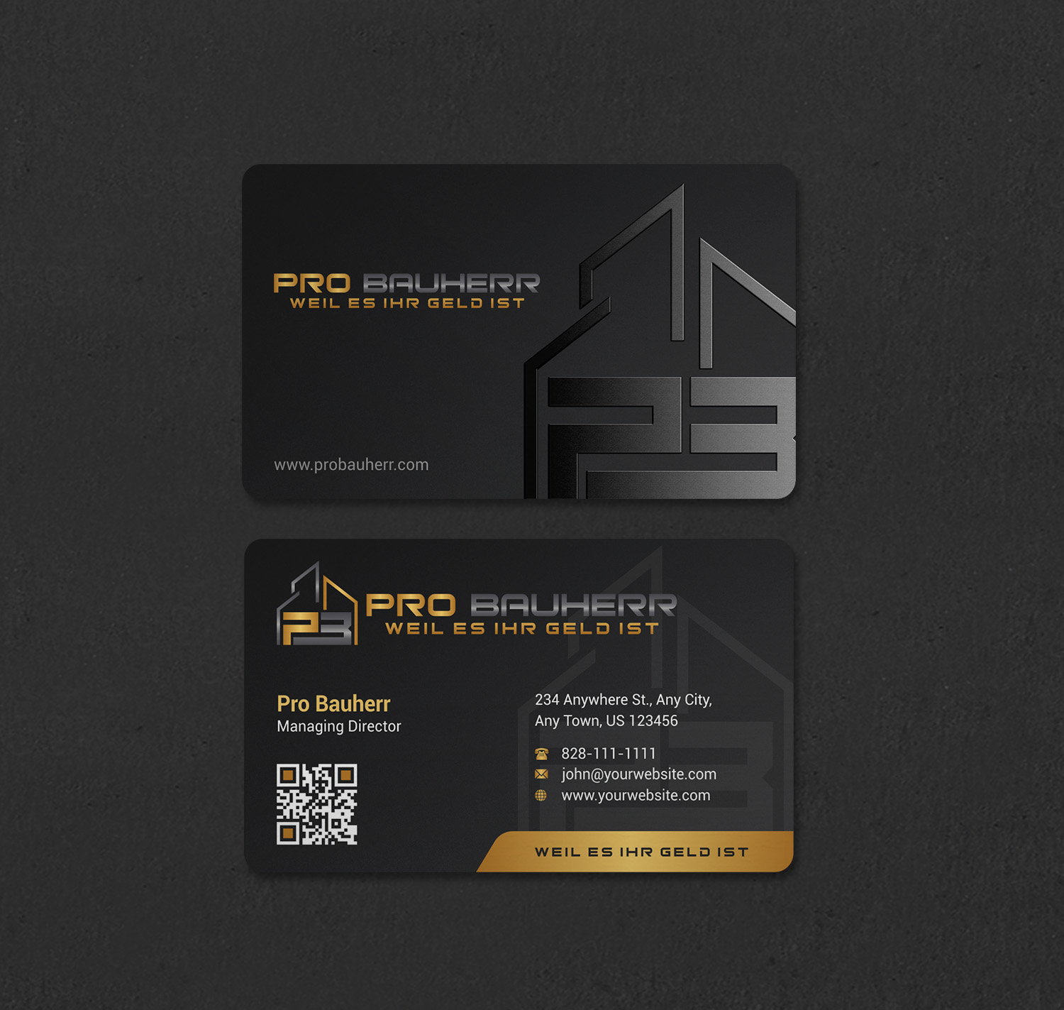 Business Card Design by INDIAN_Ashok for Pro Bauherr GmbH | Design #30909163