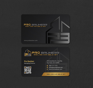 Business Card Design by INDIAN_Ashok for Pro Bauherr GmbH | Design: #30909163