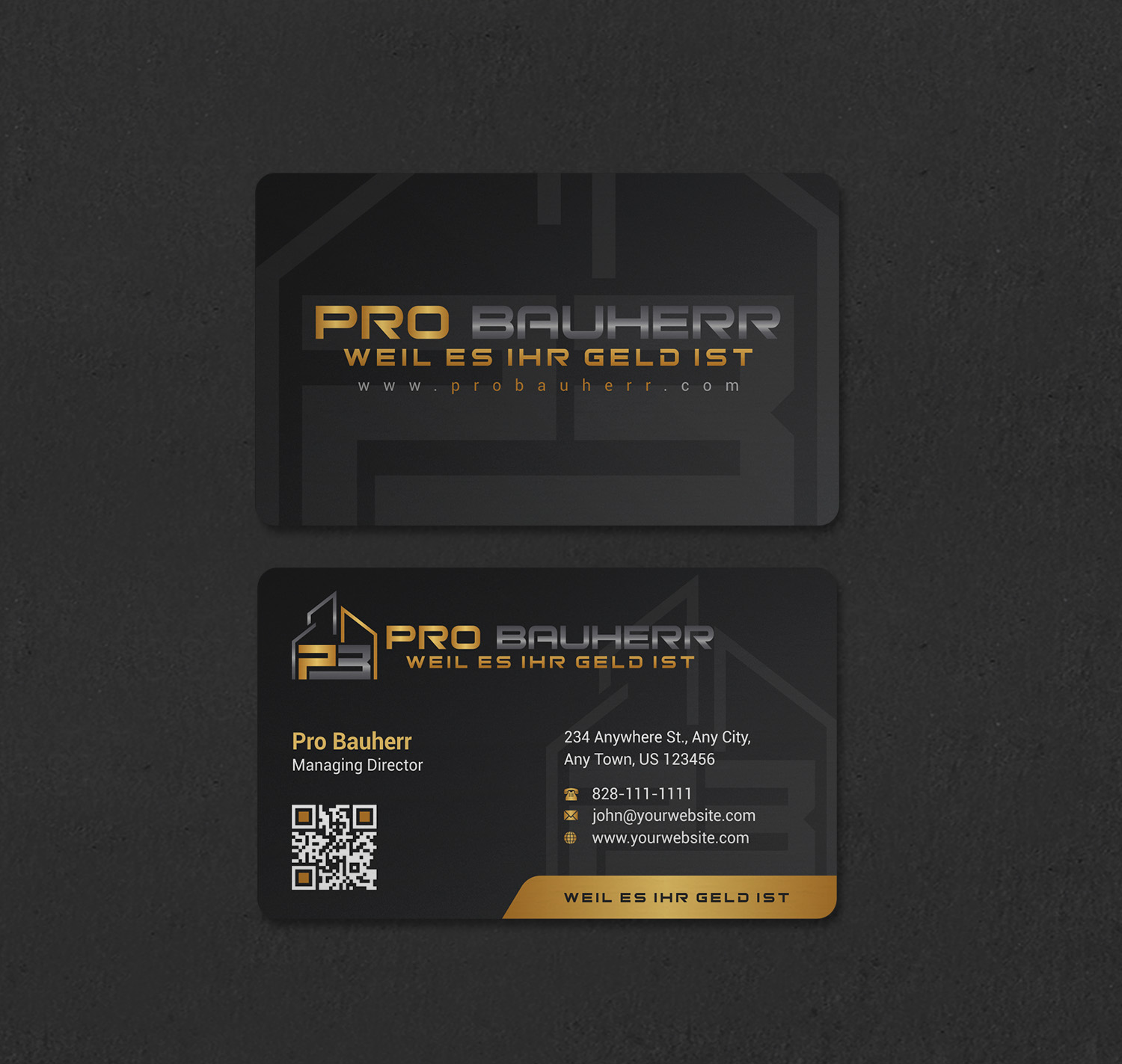 Business Card Design by INDIAN_Ashok for Pro Bauherr GmbH | Design #30909183