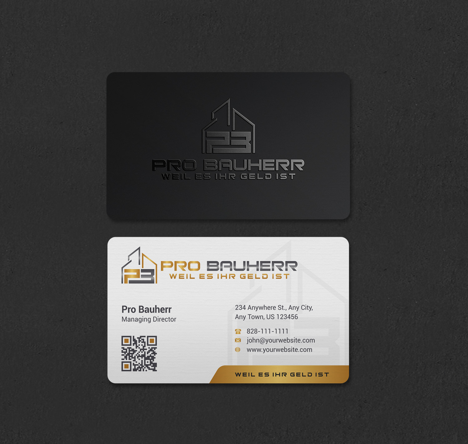 Business Card Design by INDIAN_Ashok for Pro Bauherr GmbH | Design #30909186