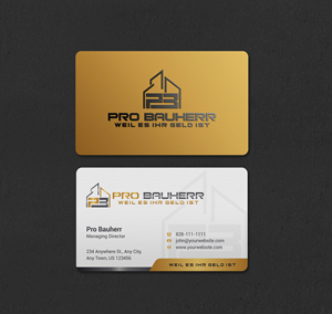 Business Card Design by INDIAN_Ashok for Pro Bauherr GmbH | Design: #30909187
