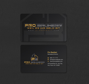 Business Card Design by INDIAN_Ashok for Pro Bauherr GmbH | Design: #30909188