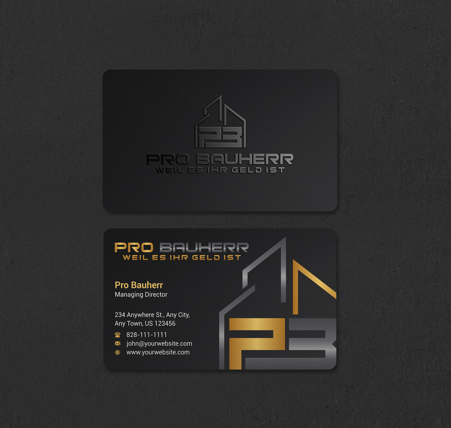 Diseño de Tarjeta de Presentación por INDIAN_Ashok para Pro Bauherr GmbH | Diseño #30909189