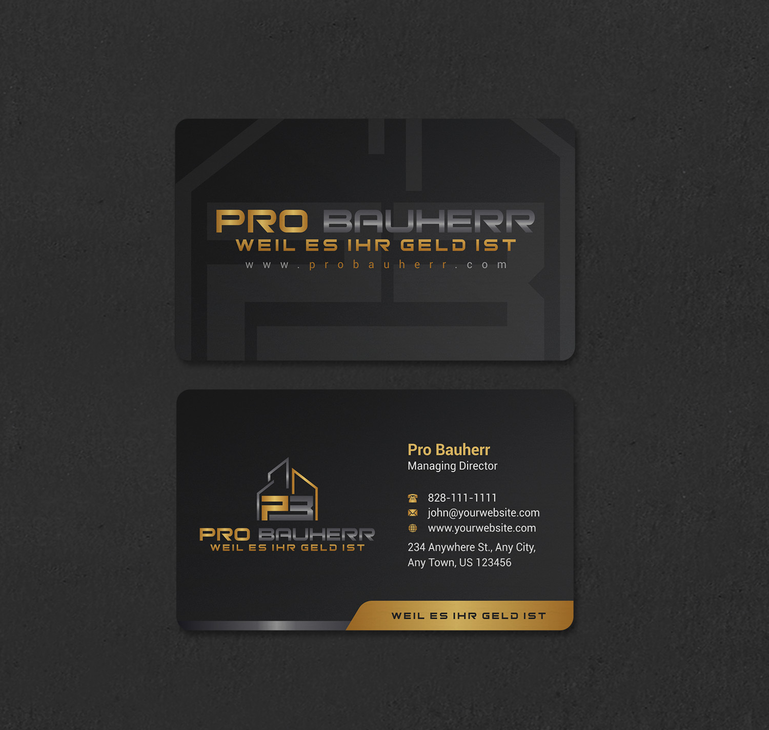 Diseño de Tarjeta de Presentación por INDIAN_Ashok para Pro Bauherr GmbH | Diseño #30909192