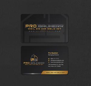 Business Card Design by INDIAN_Ashok for Pro Bauherr GmbH | Design: #30909192