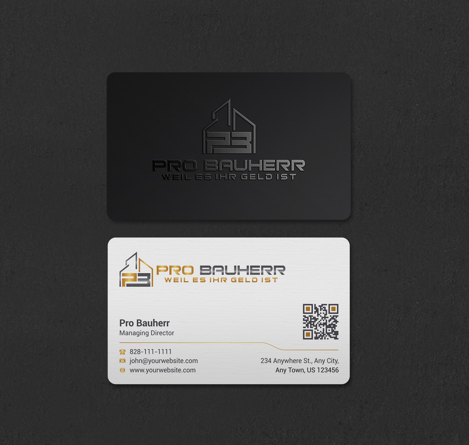 Business Card Design by INDIAN_Ashok for Pro Bauherr GmbH | Design #30909193