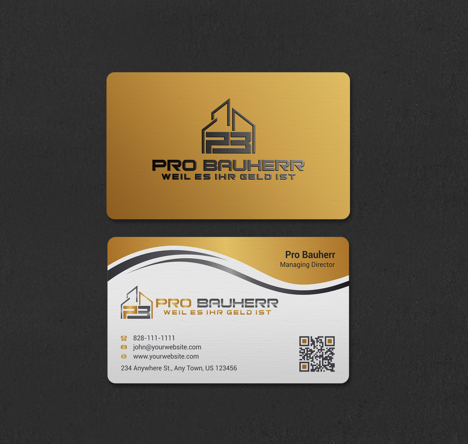 Business Card Design by INDIAN_Ashok for Pro Bauherr GmbH | Design #30909194