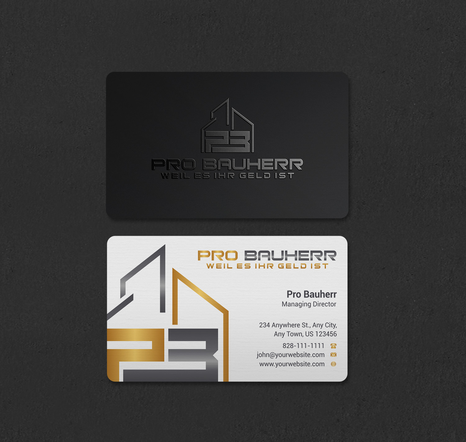Diseño de Tarjeta de Presentación por INDIAN_Ashok para Pro Bauherr GmbH | Diseño #30909196