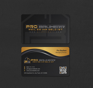 Business Card Design by INDIAN_Ashok for Pro Bauherr GmbH | Design: #30909198