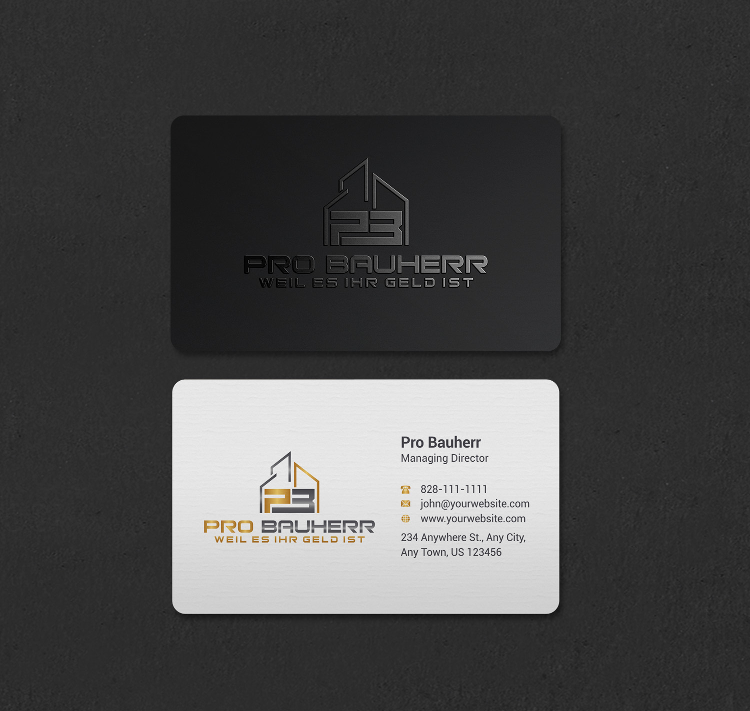 Design de Carte de Visite par INDIAN_Ashok pour Pro Bauherr GmbH | Design #30909200