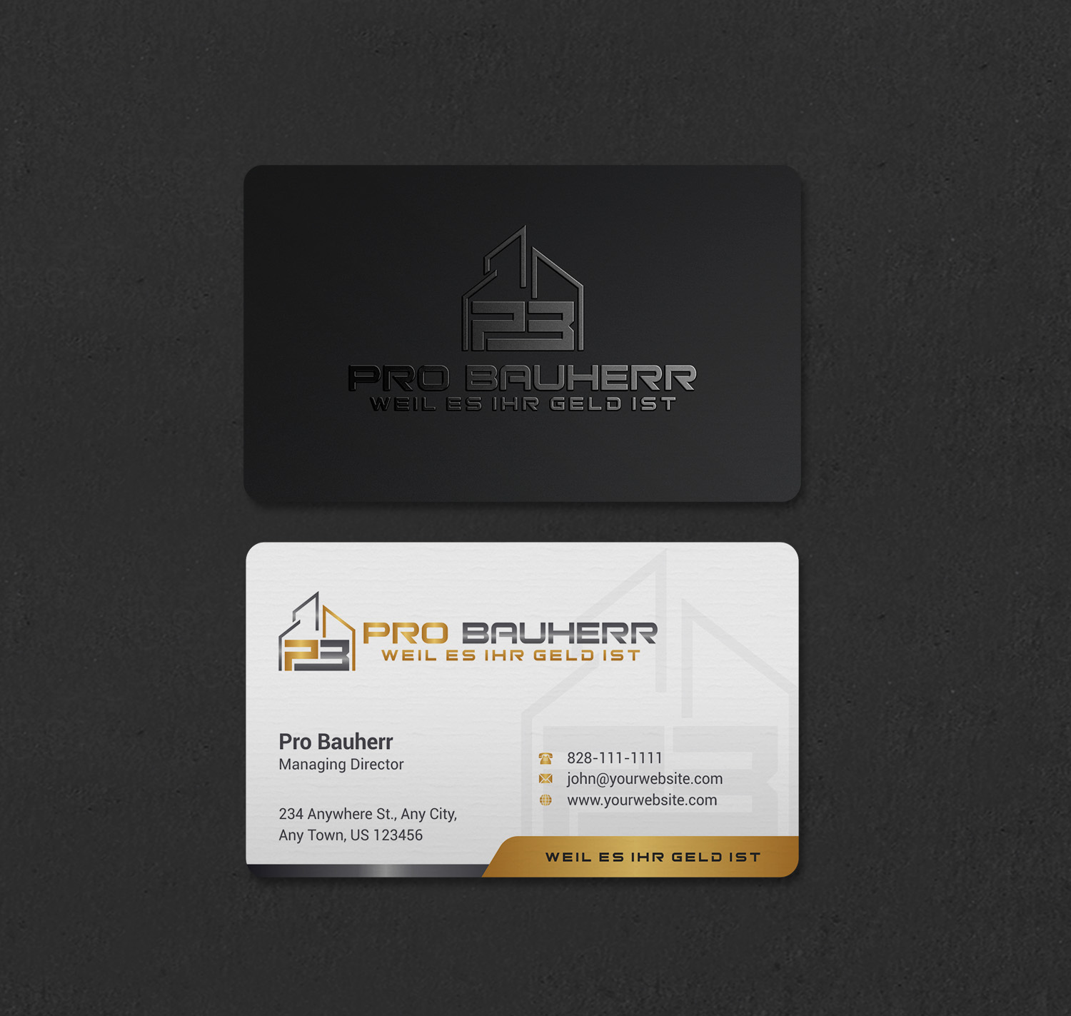 Design de Carte de Visite par INDIAN_Ashok pour Pro Bauherr GmbH | Design #30909212