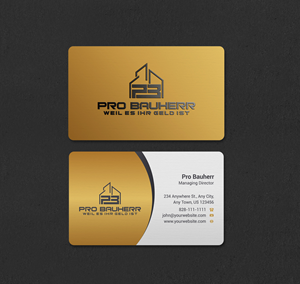 Business Card Design by INDIAN_Ashok for Pro Bauherr GmbH | Design: #30909213