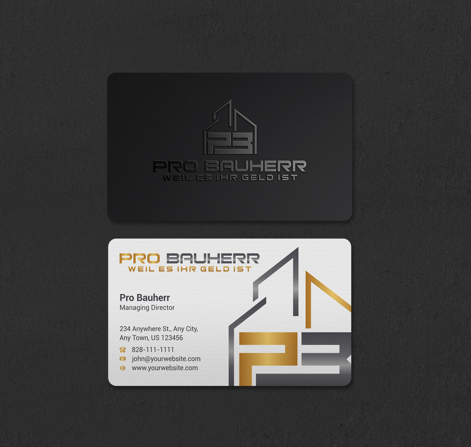 Design de Carte de Visite par INDIAN_Ashok pour Pro Bauherr GmbH | Design #30909214
