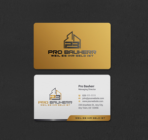 Business Card Design by INDIAN_Ashok for Pro Bauherr GmbH | Design: #30909215