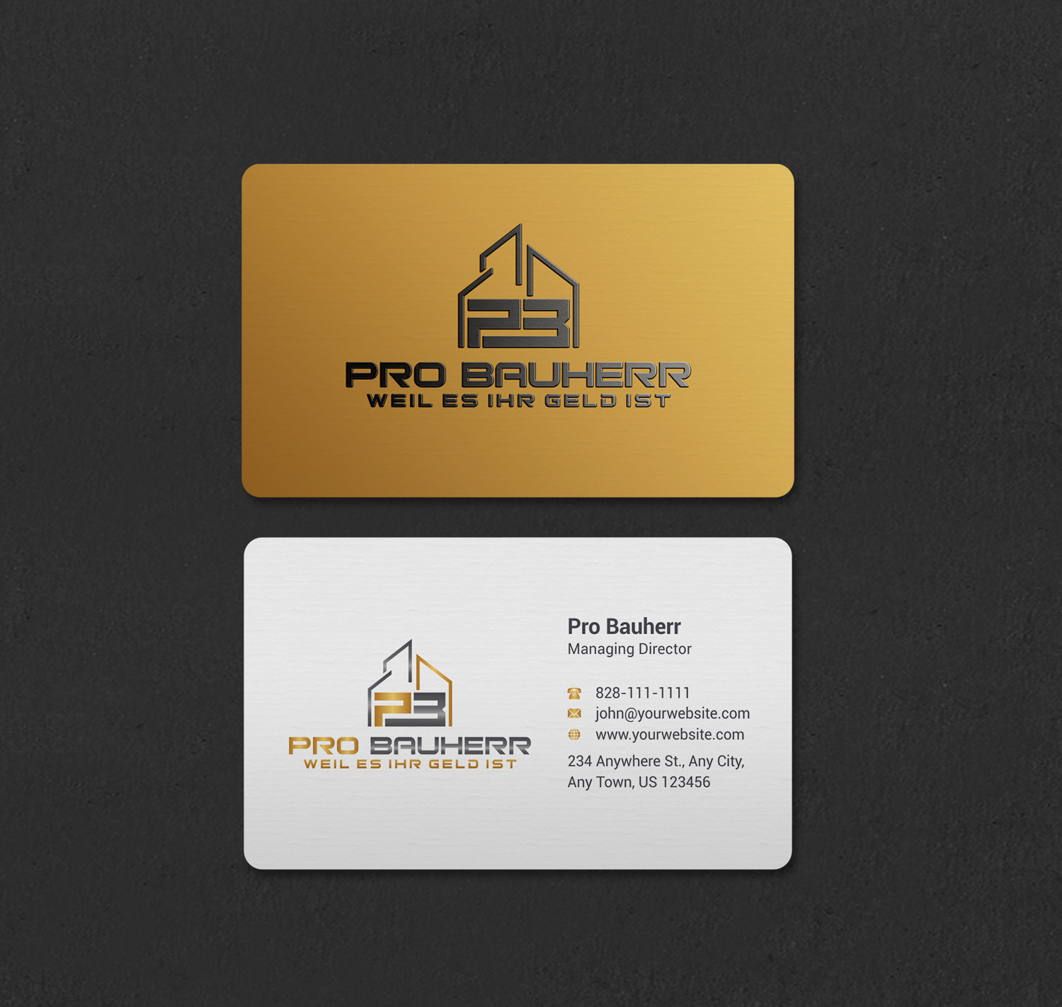 Design de Carte de Visite par INDIAN_Ashok pour Pro Bauherr GmbH | Design #30909216