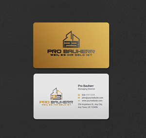Business Card Design by INDIAN_Ashok for Pro Bauherr GmbH | Design: #30909216