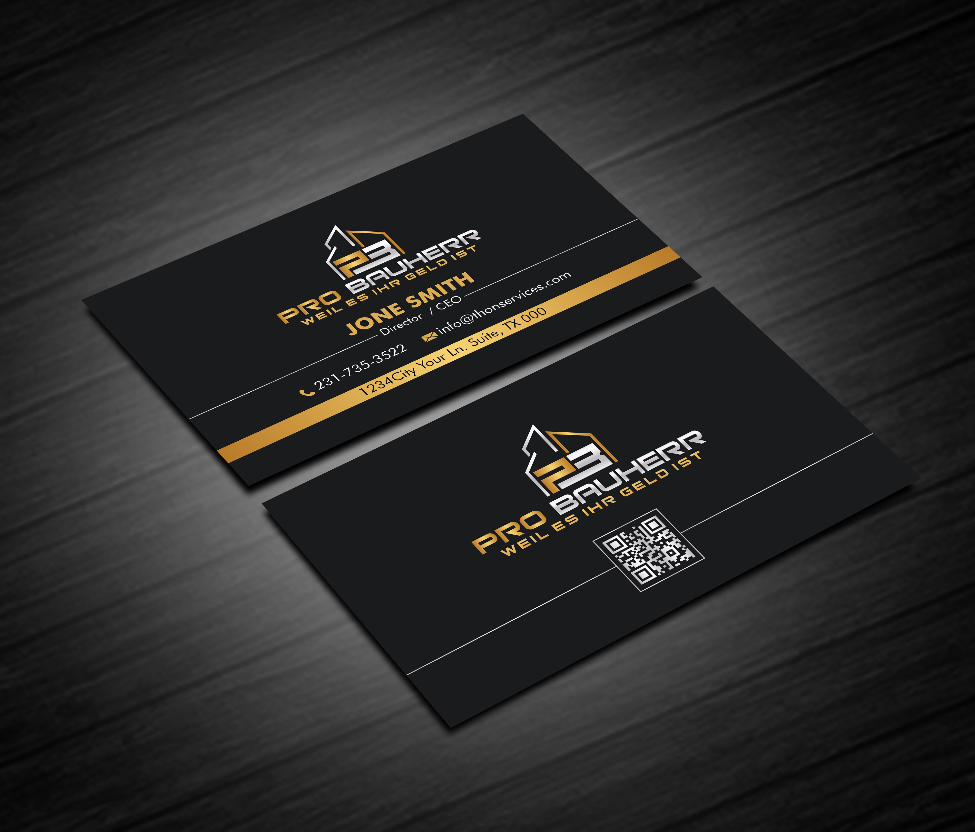 Business Card Design by artbitin for Pro Bauherr GmbH | Design #30872518