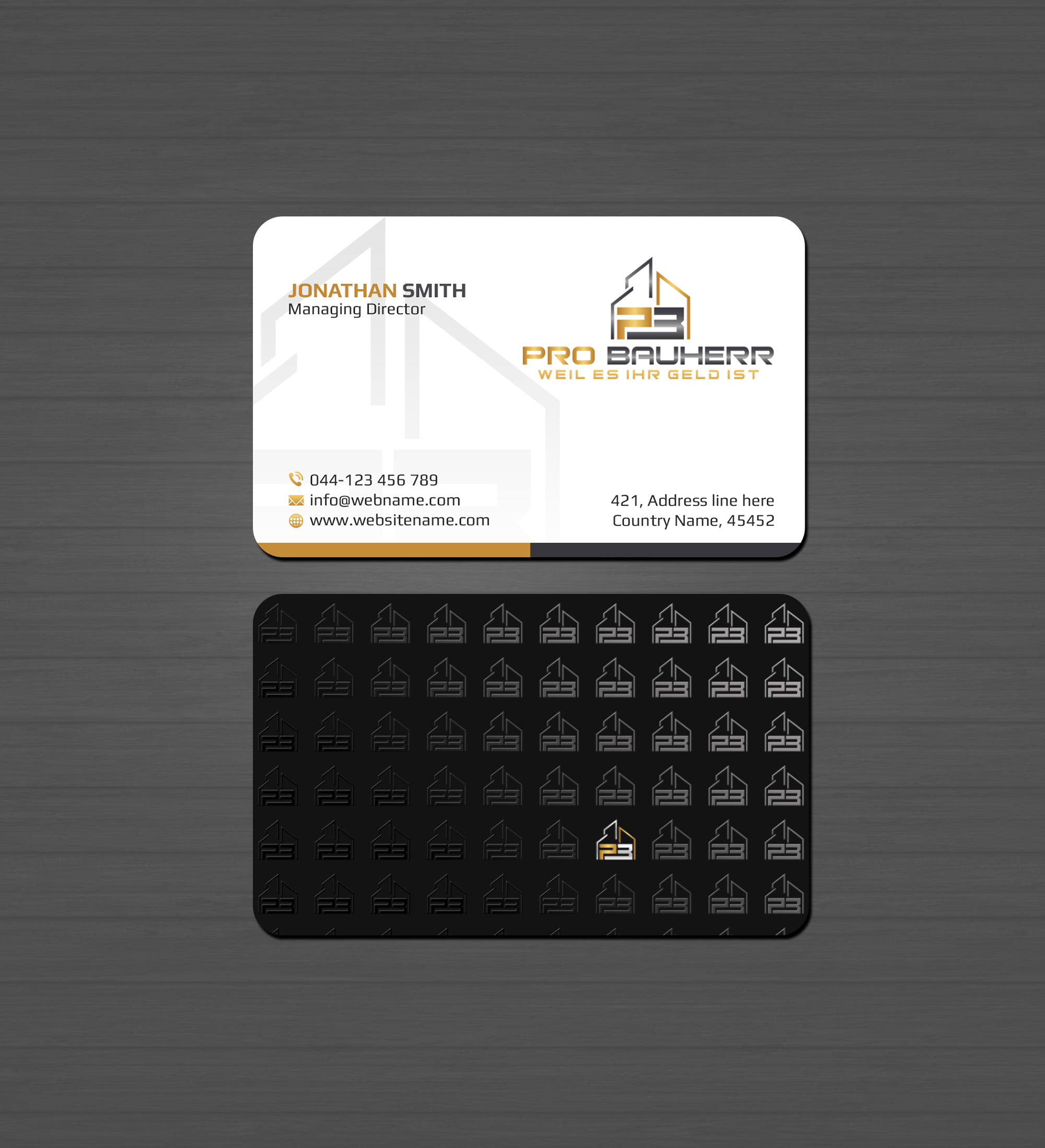 Business Card Design by Creations Box 2015 for Pro Bauherr GmbH | Design #30874492