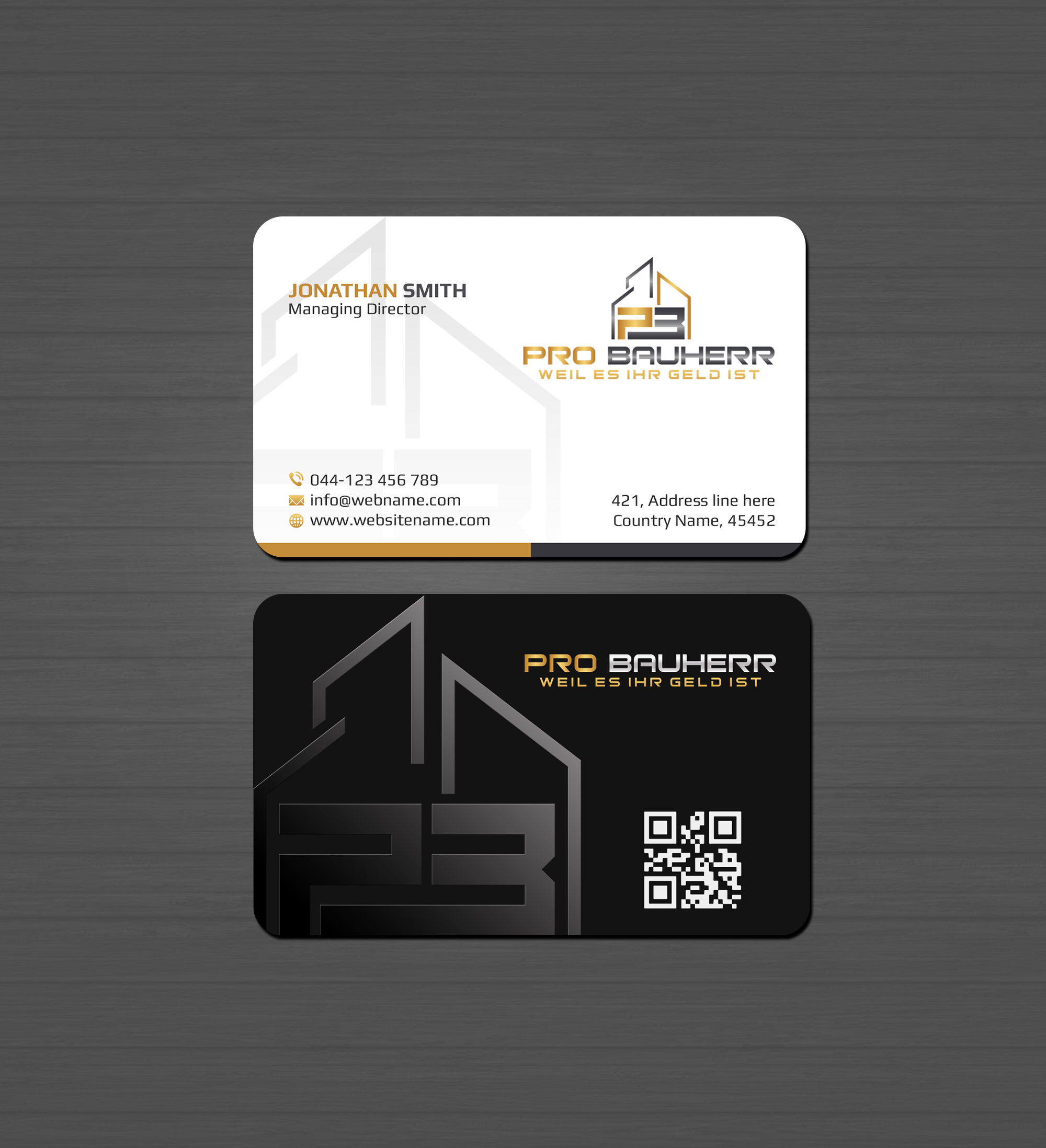 Business Card Design by Creations Box 2015 for Pro Bauherr GmbH | Design #30874493