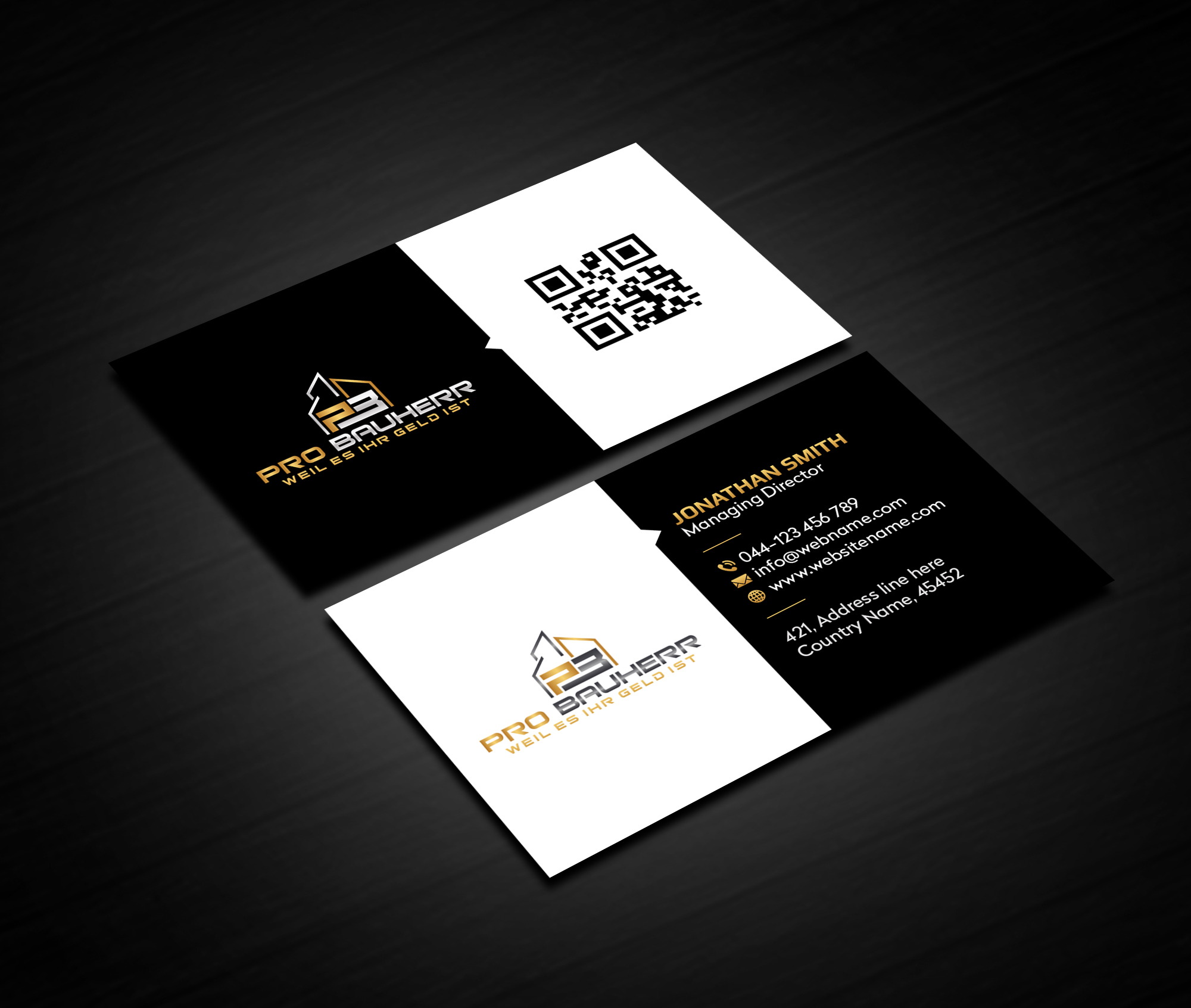 Business Card Design by Creations Box 2015 for Pro Bauherr GmbH | Design #30874495
