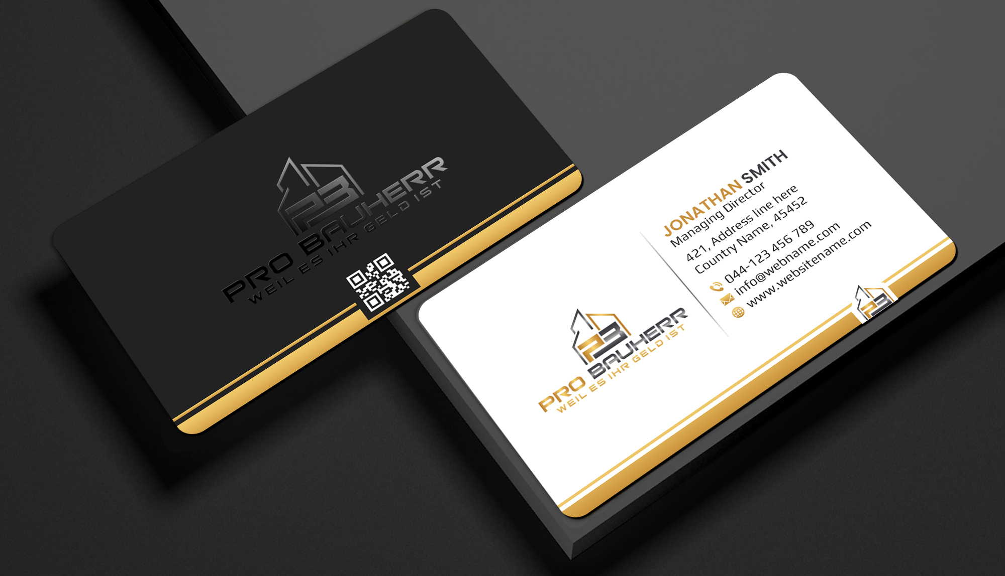 Business Card Design by Creations Box 2015 for Pro Bauherr GmbH | Design #30874498