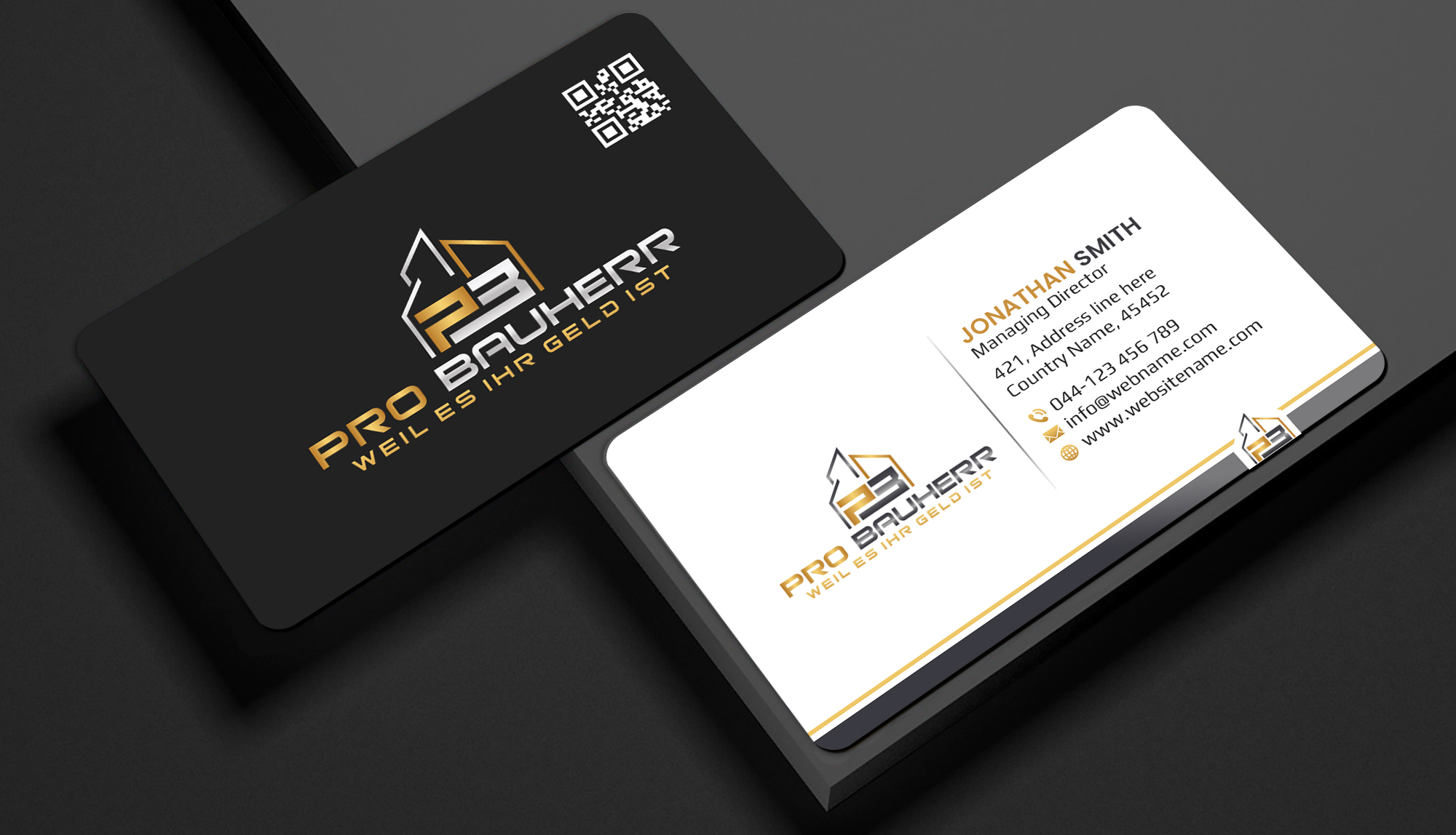 Business Card Design by Creations Box 2015 for Pro Bauherr GmbH | Design #30874501