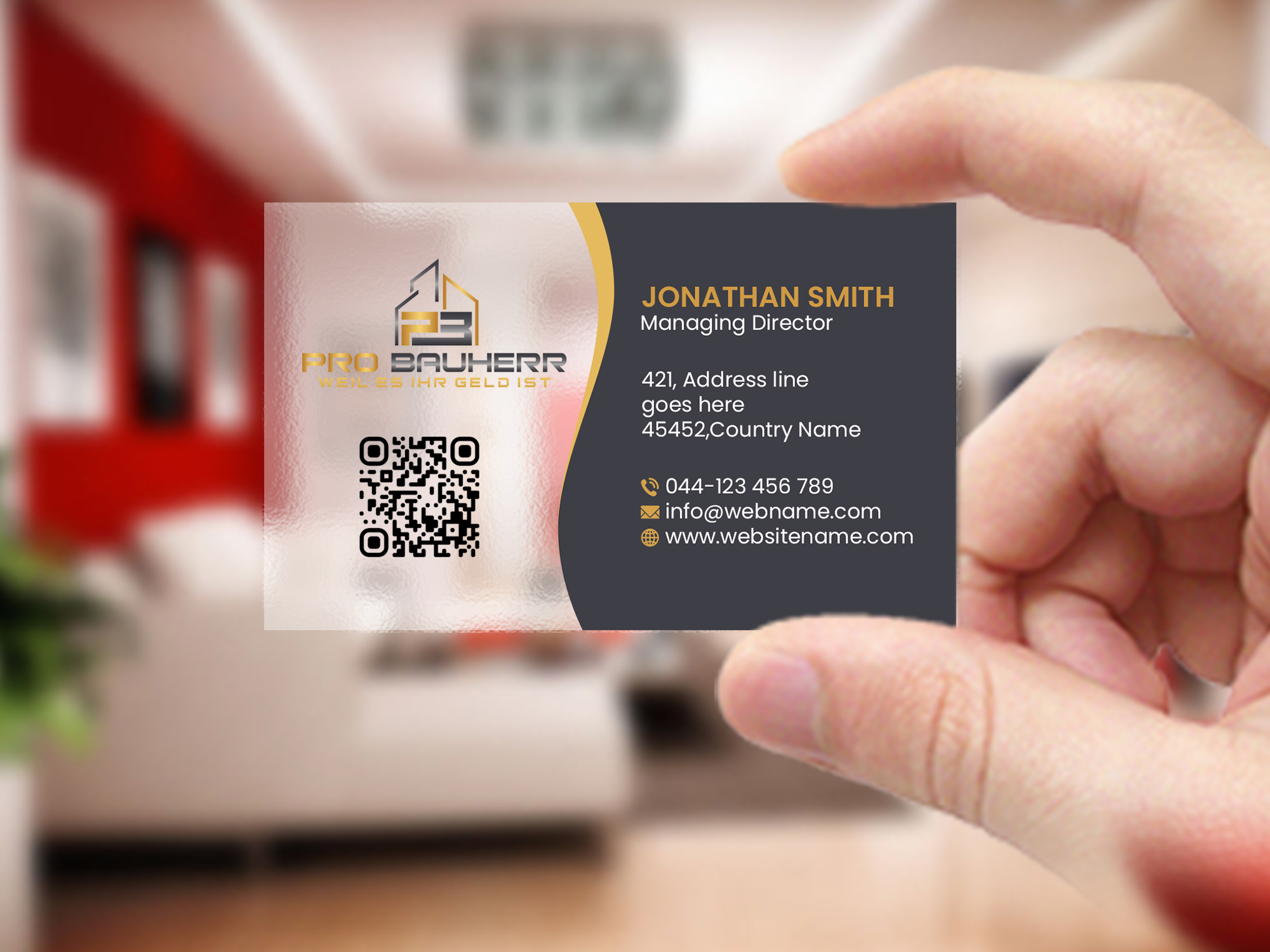Business Card Design by Creations Box 2015 for Pro Bauherr GmbH | Design #30874516