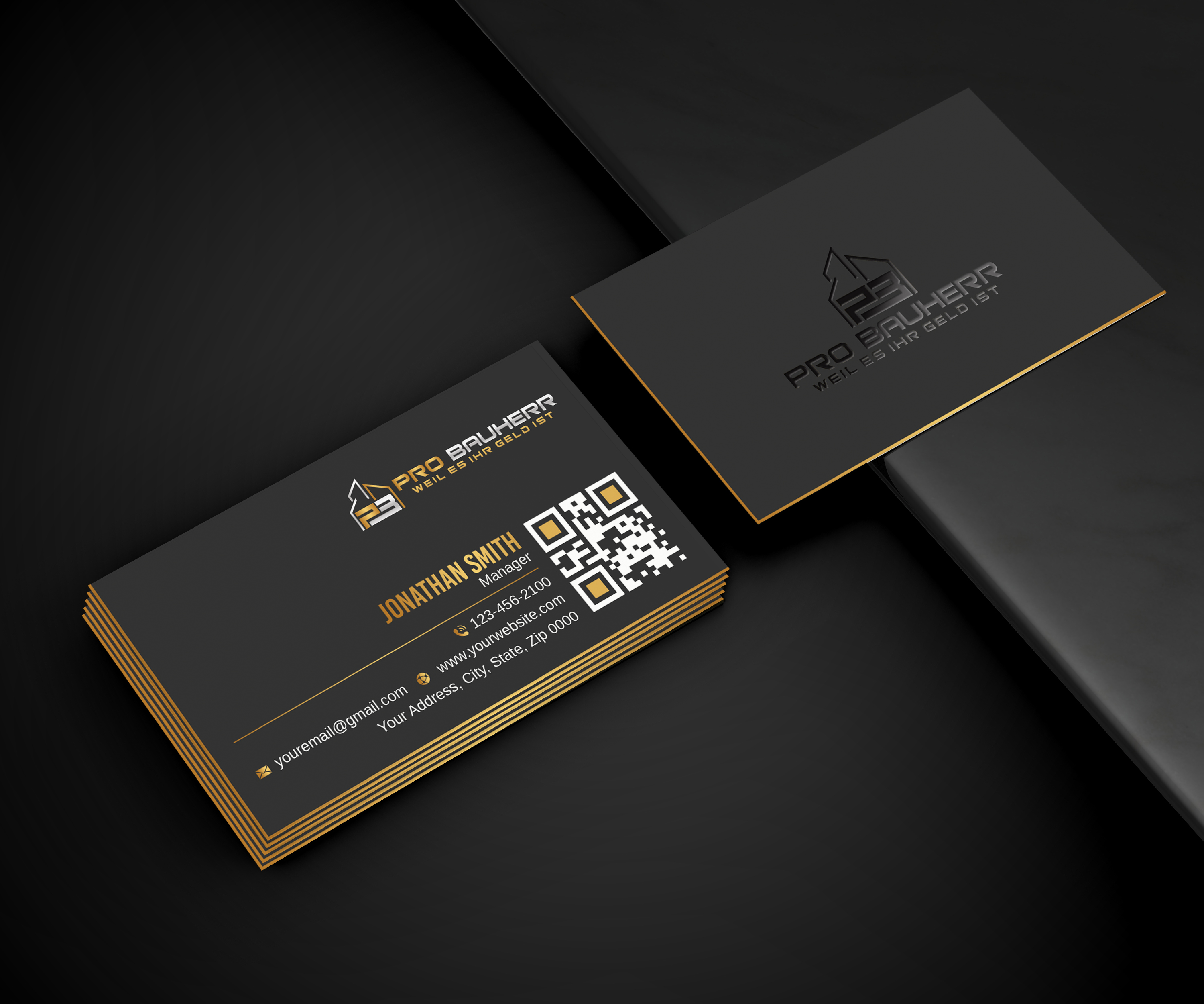 Business Card Design by LAXMI DESIGNHUB for Pro Bauherr GmbH | Design #30884451