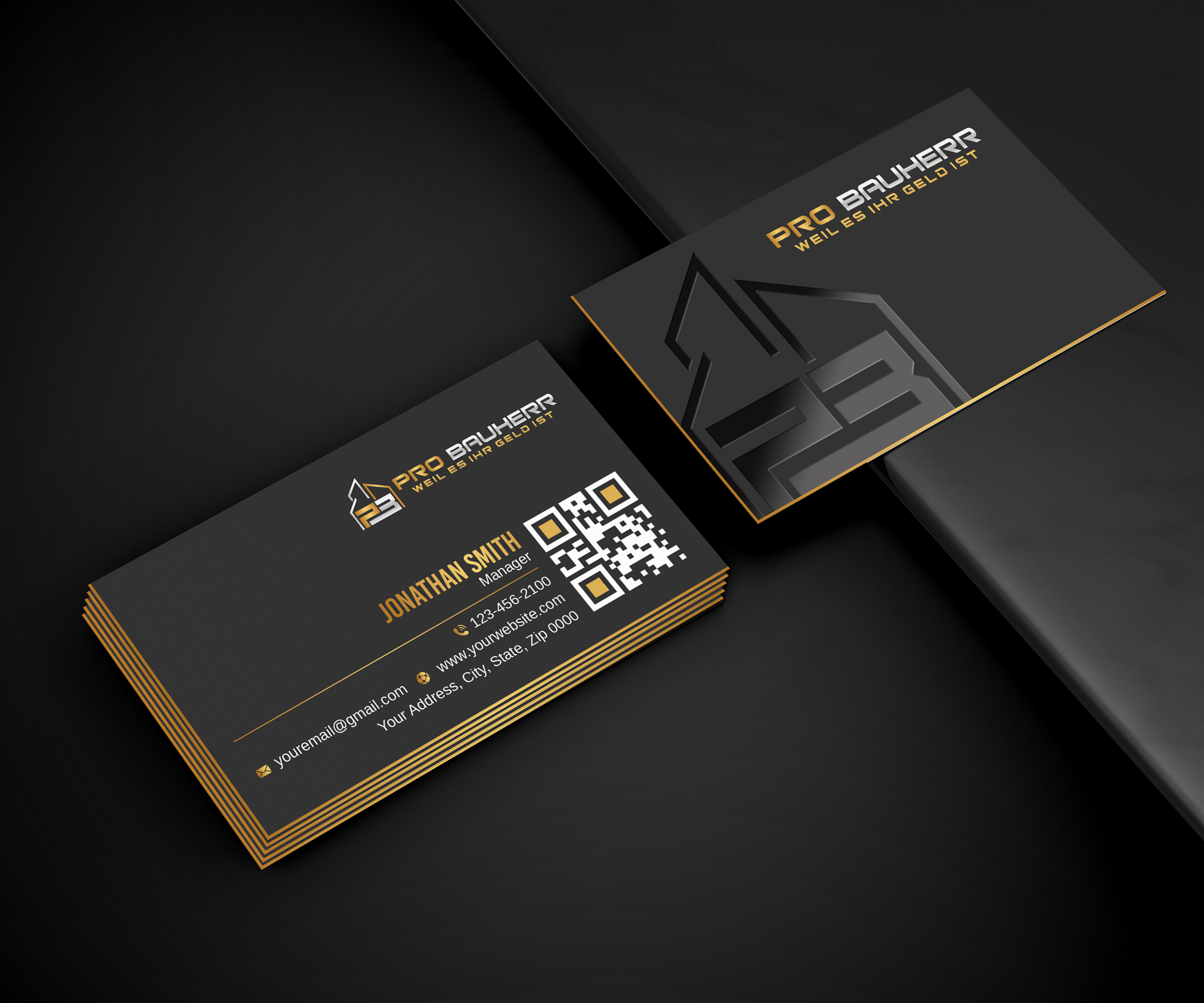 Business Card Design by LAXMI DESIGNHUB for Pro Bauherr GmbH | Design #30884452